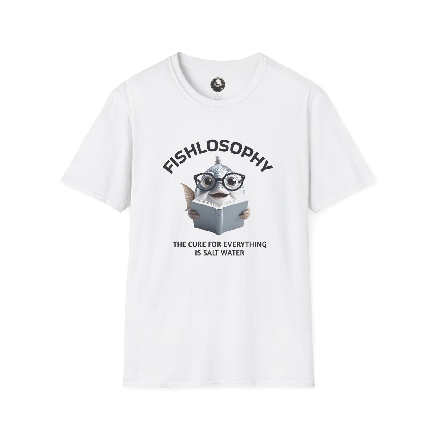Fishlosophy Unisex T-Shirt - Ocean Vibes and Life's Questions Design - The Cure For Everything Is Salt Water