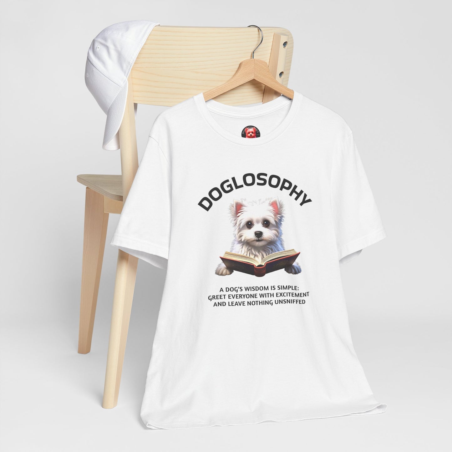 Doglosophy Unisex Jersey Short Sleeve Tee – "A Dog's wisdom is simple" Design