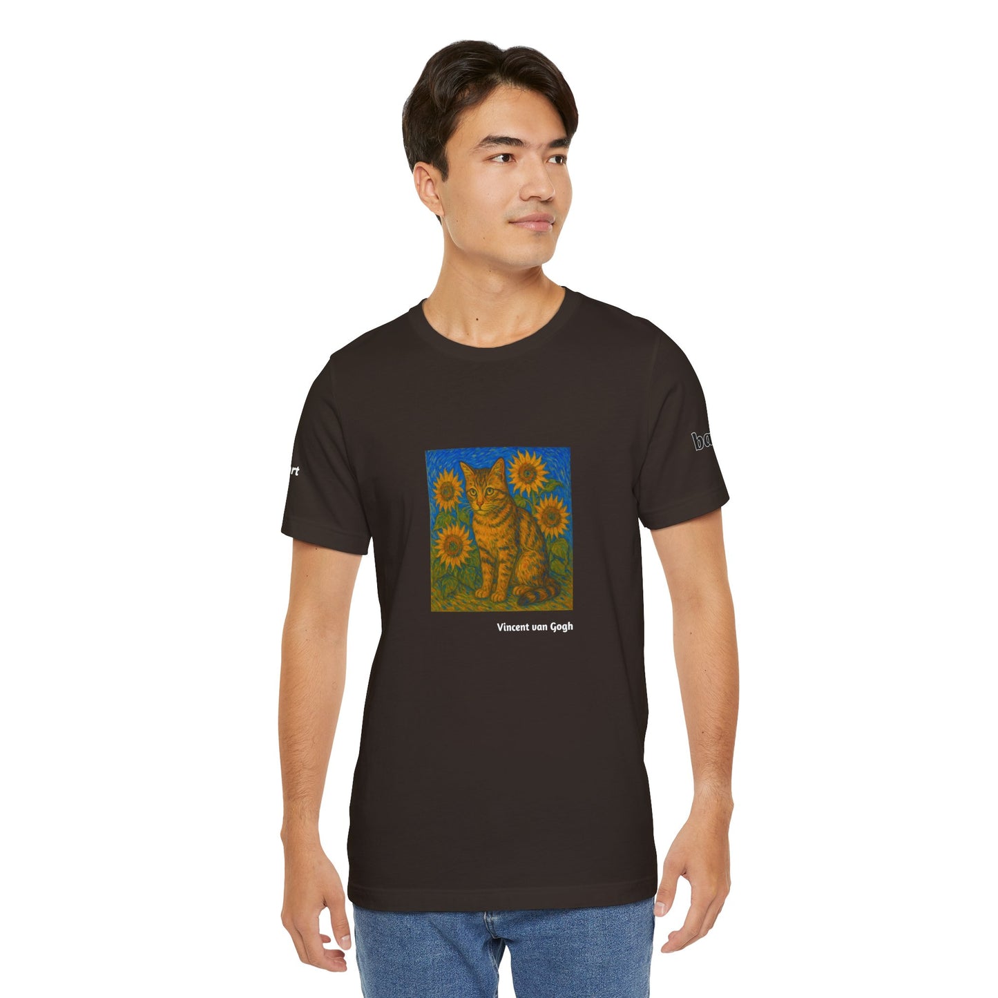 CATART Unisex Jersey Cat T-Shirt - Vincent van Gogh - Iconic Painting Reimagined with Cats