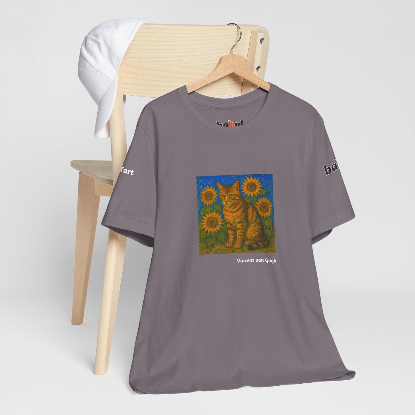 CATART Unisex Jersey Cat T-Shirt - Vincent van Gogh - Iconic Painting Reimagined with Cats