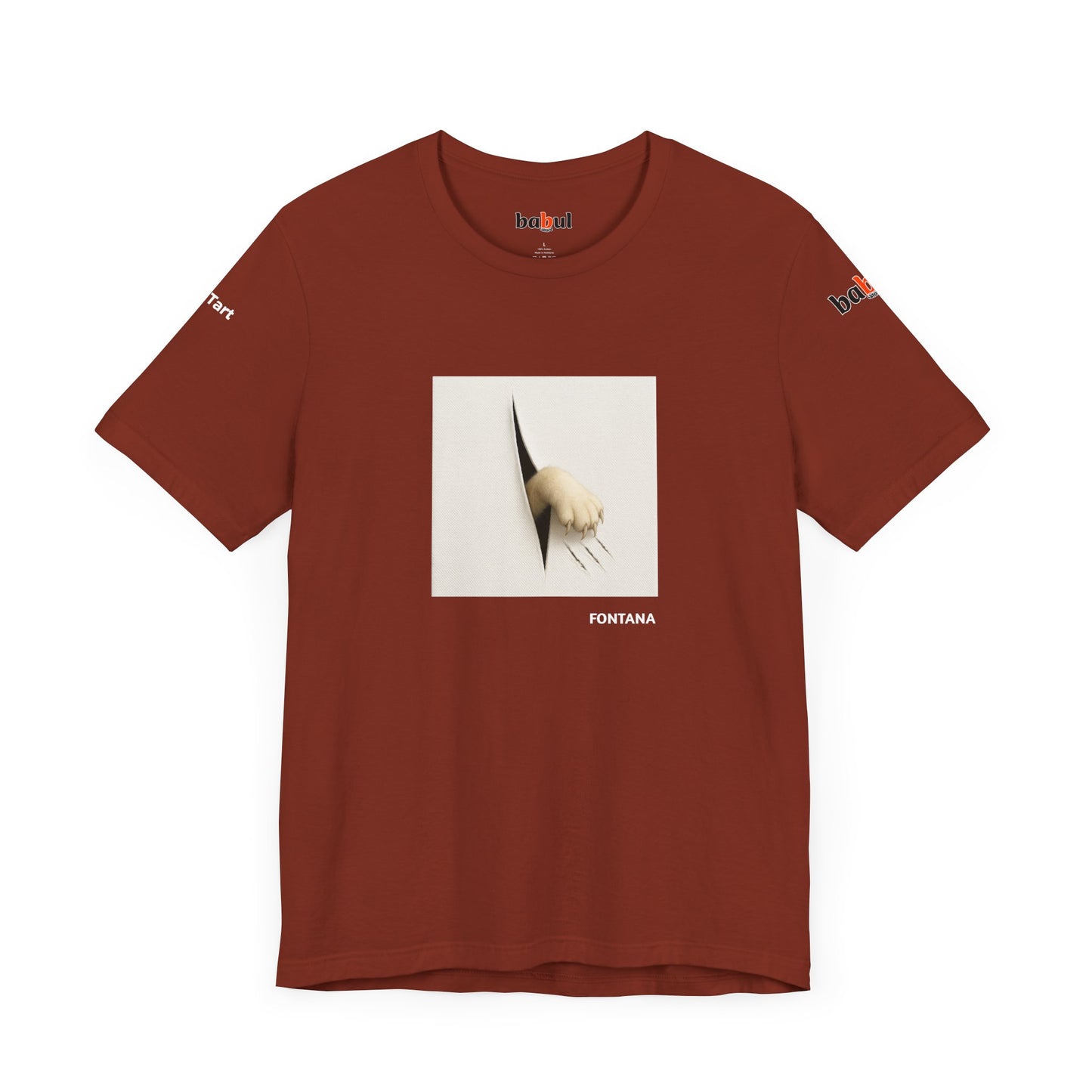 CATART Unisex Jersey Cat T-Shirt - FONTANA - Iconic Painting Reimagined with Cats