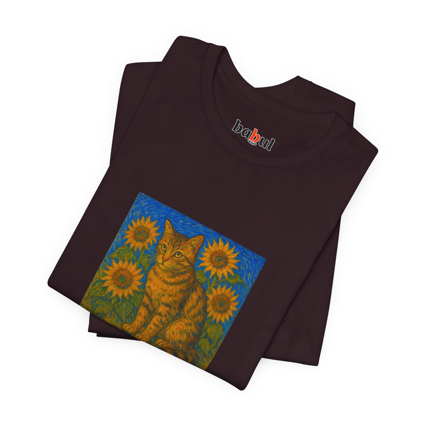 CATART Unisex Jersey Cat T-Shirt - Vincent van Gogh - Iconic Painting Reimagined with Cats