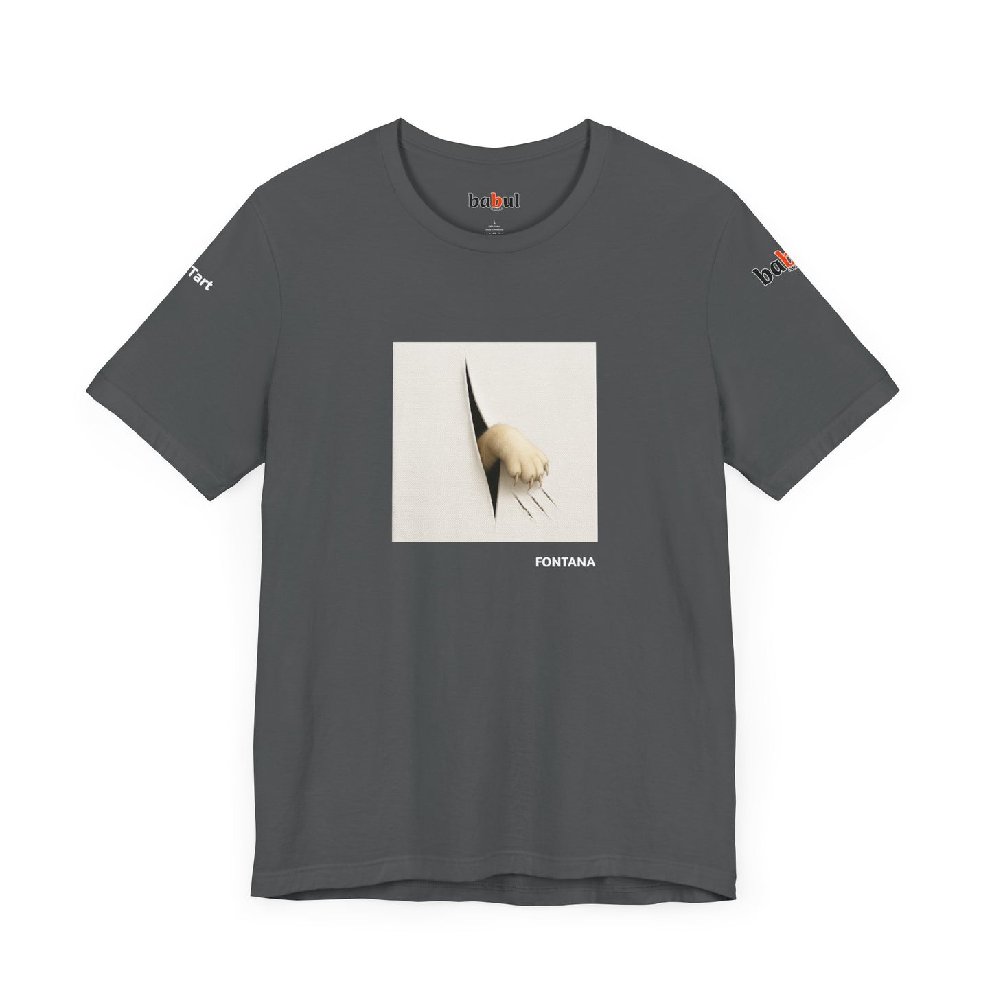 CATART Unisex Jersey Cat T-Shirt - FONTANA - Iconic Painting Reimagined with Cats