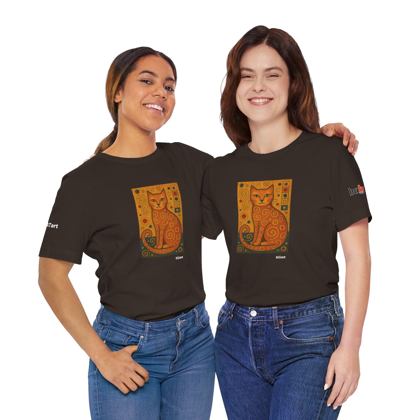 CATART Unisex Jersey Cat T-Shirt - KLIMT - Iconic Painting Reimagined with Cats