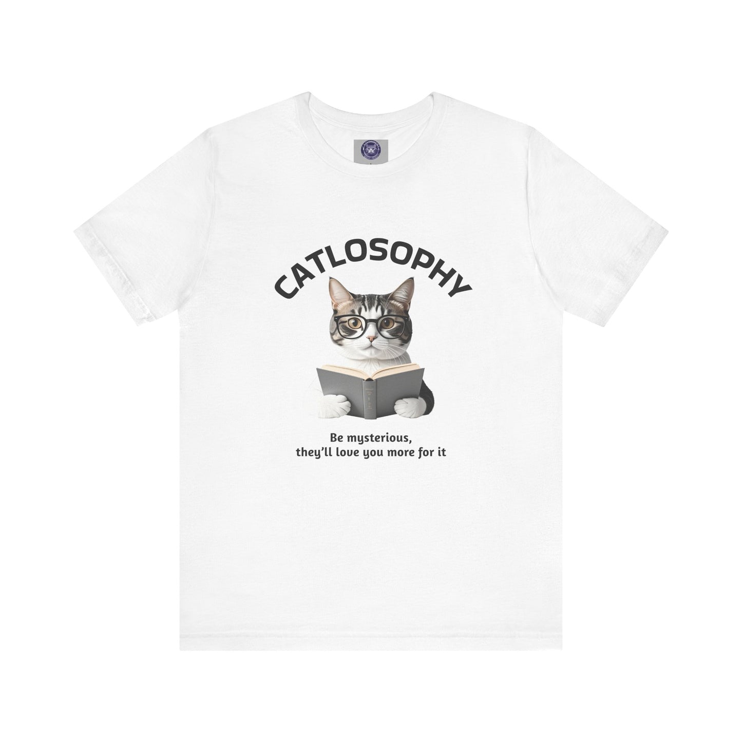 Catlosophy Unisex Jersey Short Sleeve Tee – "Be mysterious" Design
