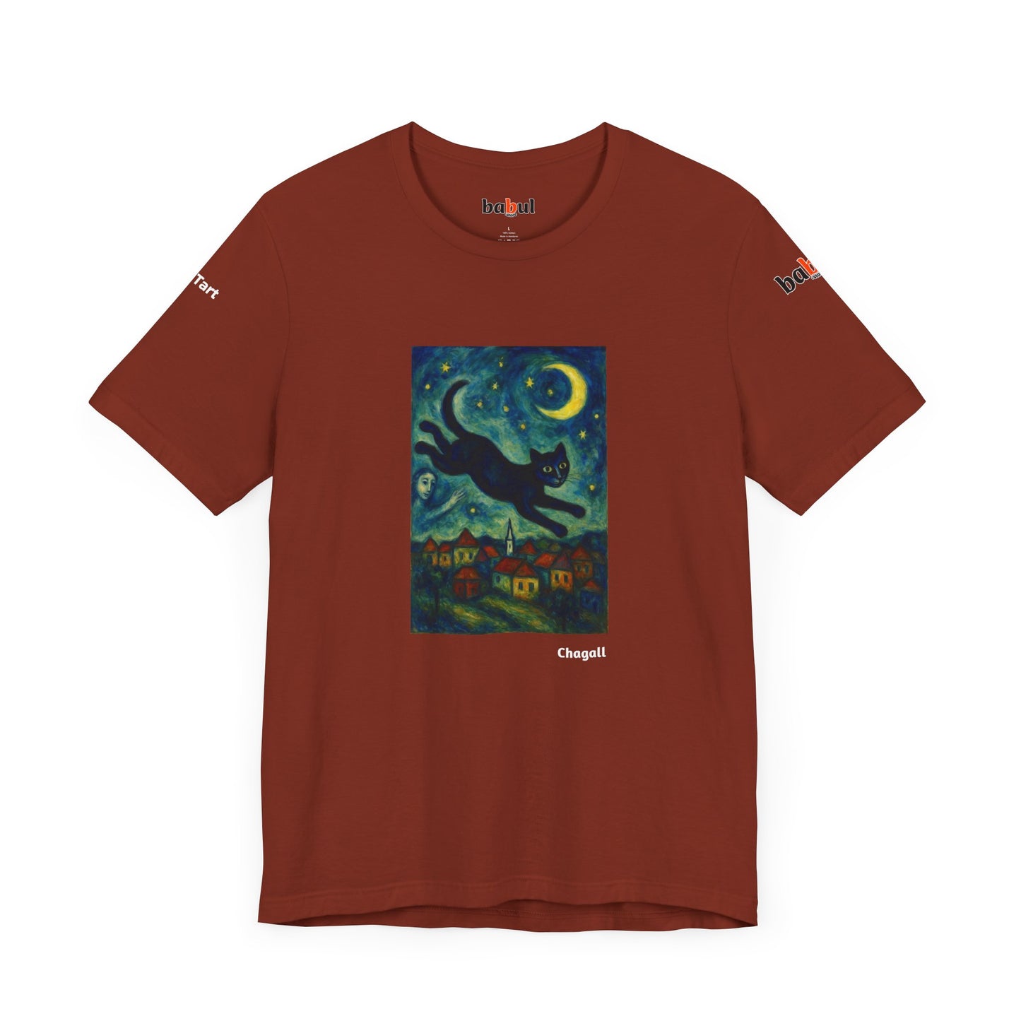 CATART Unisex Jersey Cat T-Shirt - MARC CHAGALL - Iconic Painting Reimagined with Cats