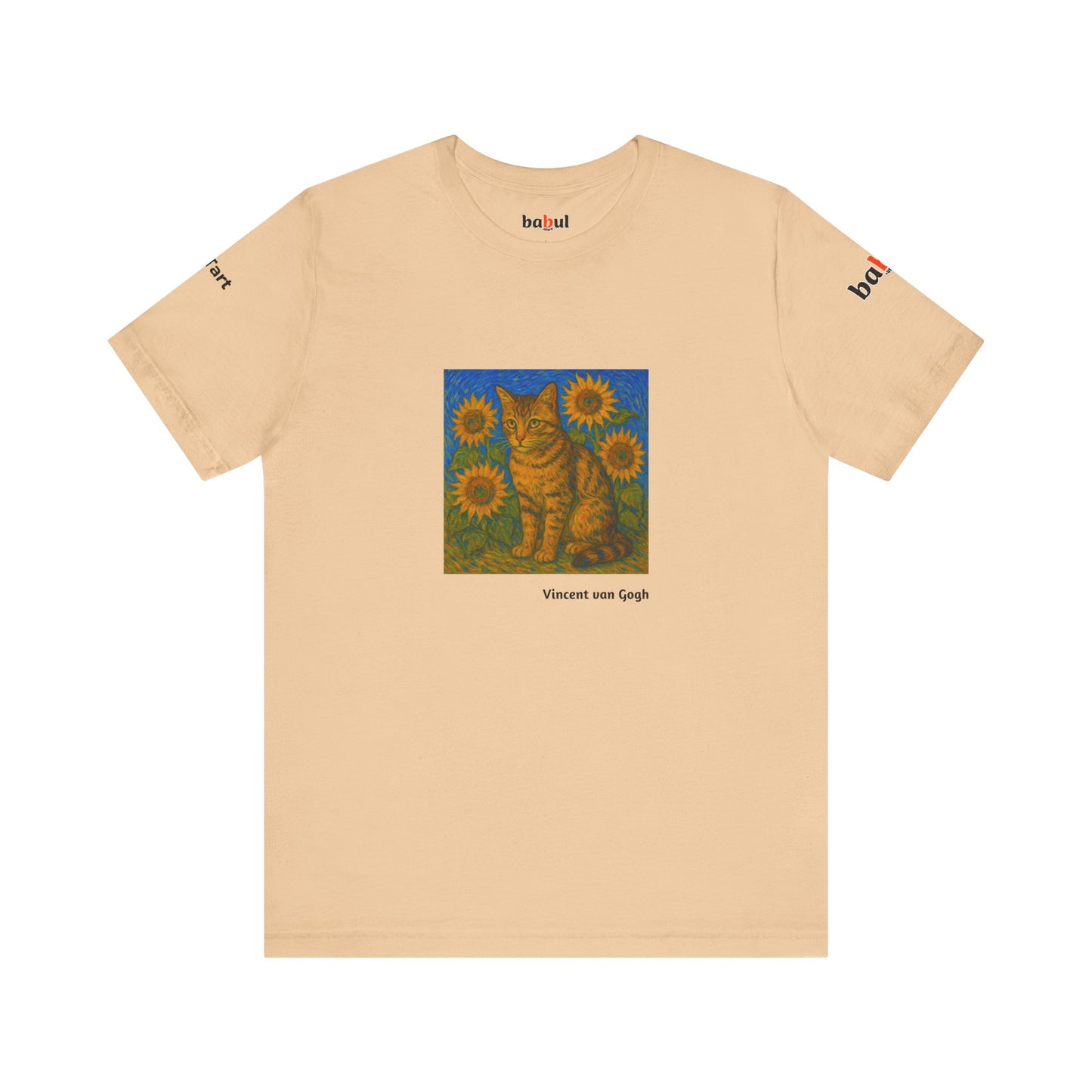 CATART Unisex Jersey Cat T-Shirt - Vincent van Gogh - Iconic Painting Reimagined with Cats