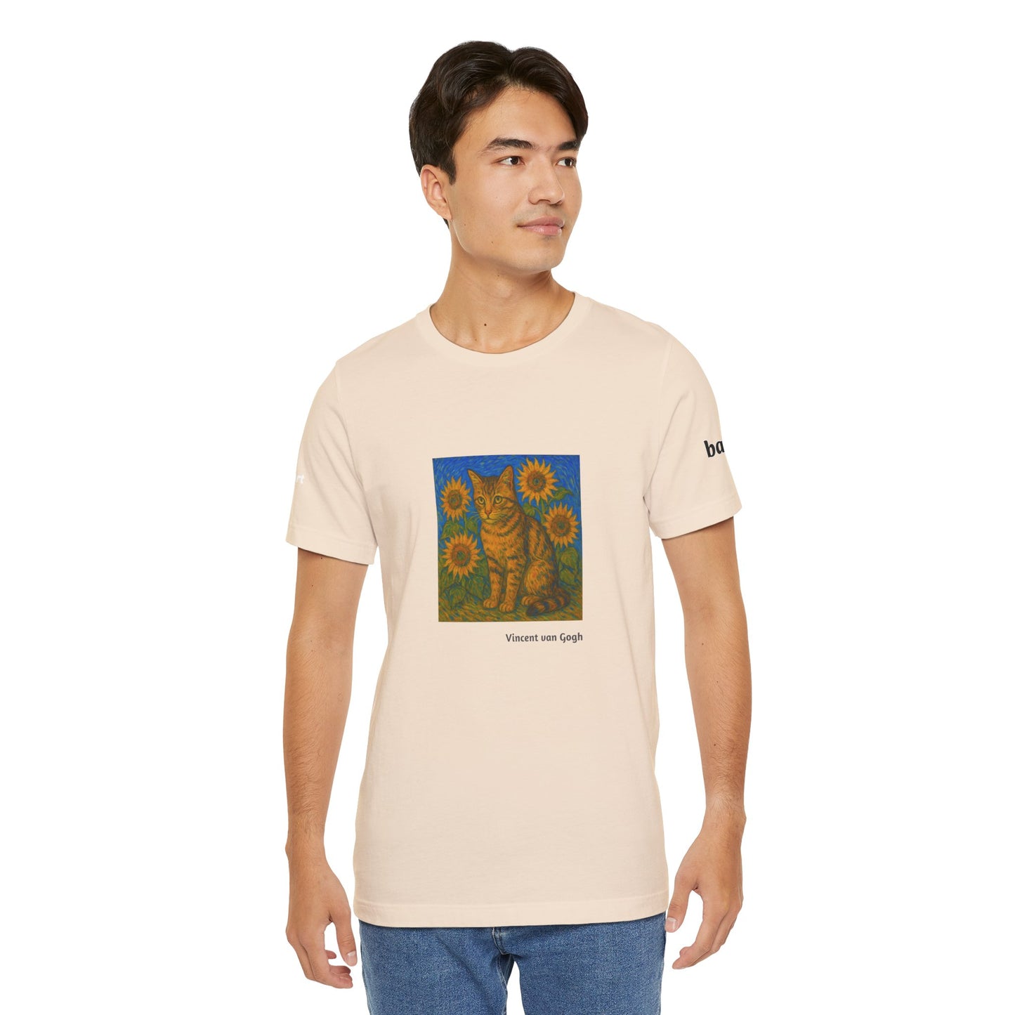 CATART Unisex Jersey Cat T-Shirt - Vincent van Gogh - Iconic Painting Reimagined with Cats