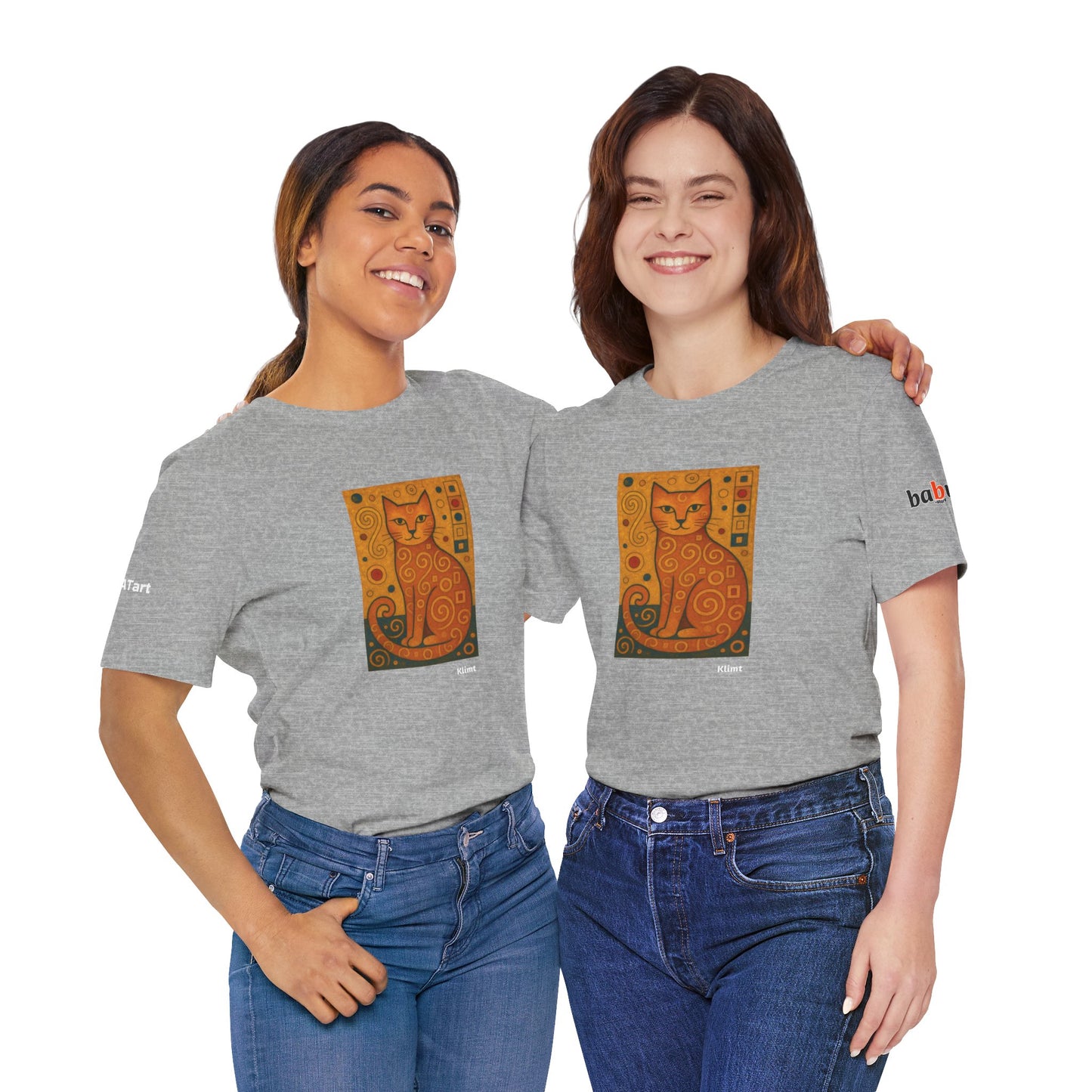 CATART Unisex Jersey Cat T-Shirt - KLIMT - Iconic Painting Reimagined with Cats