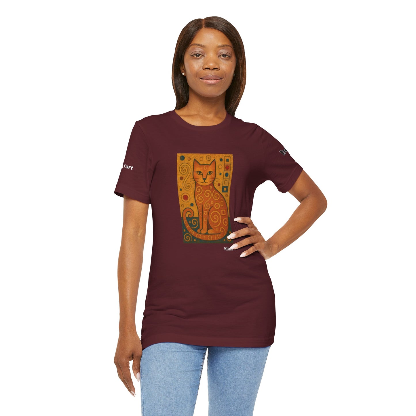 CATART Unisex Jersey Cat T-Shirt - KLIMT - Iconic Painting Reimagined with Cats