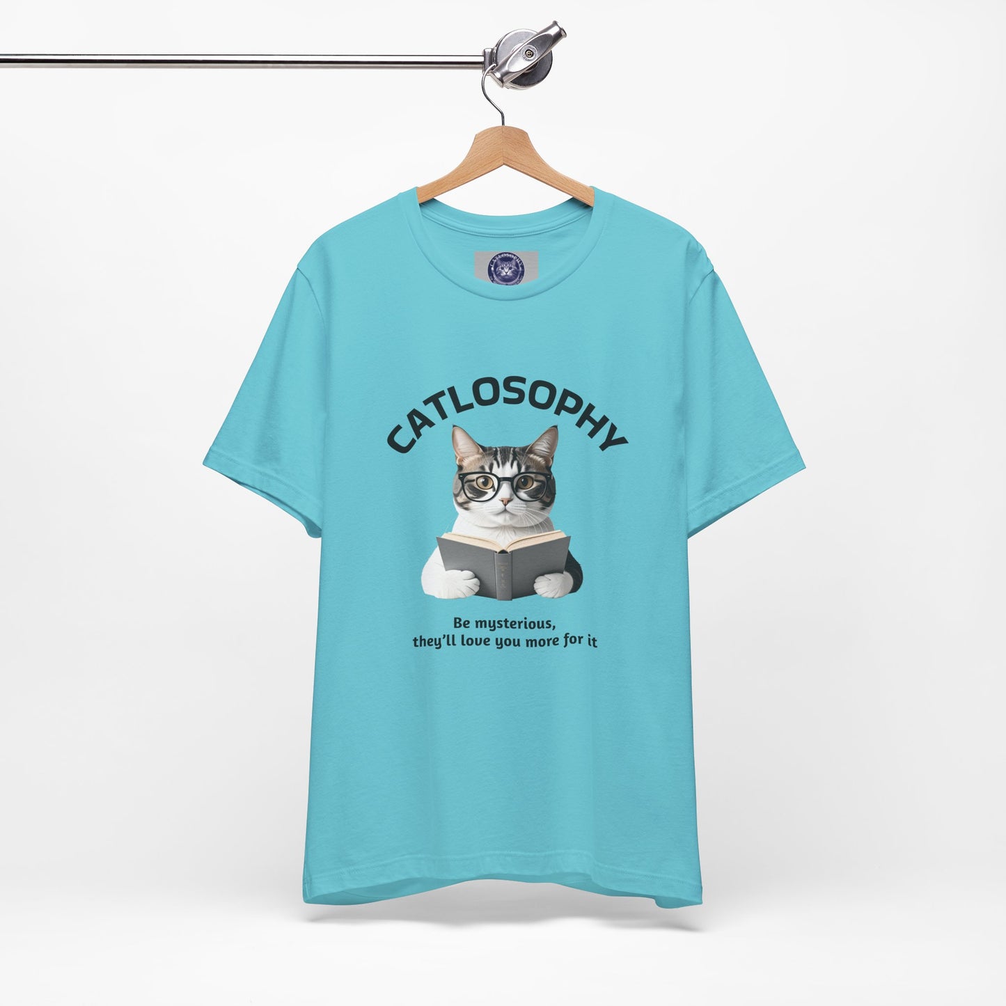 Catlosophy Unisex Jersey Short Sleeve Tee – "Be mysterious" Design
