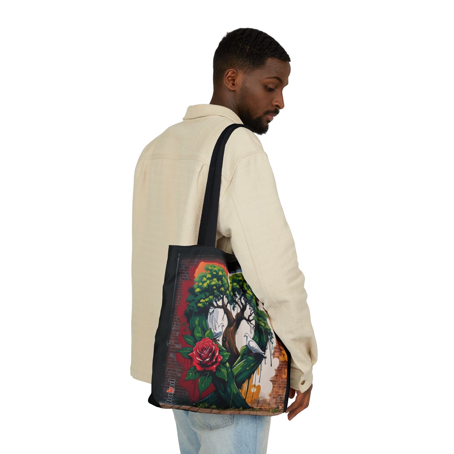 Artistic Surge - Eco-Friendly Canvas Tote Bag - HEART WITH ROSE