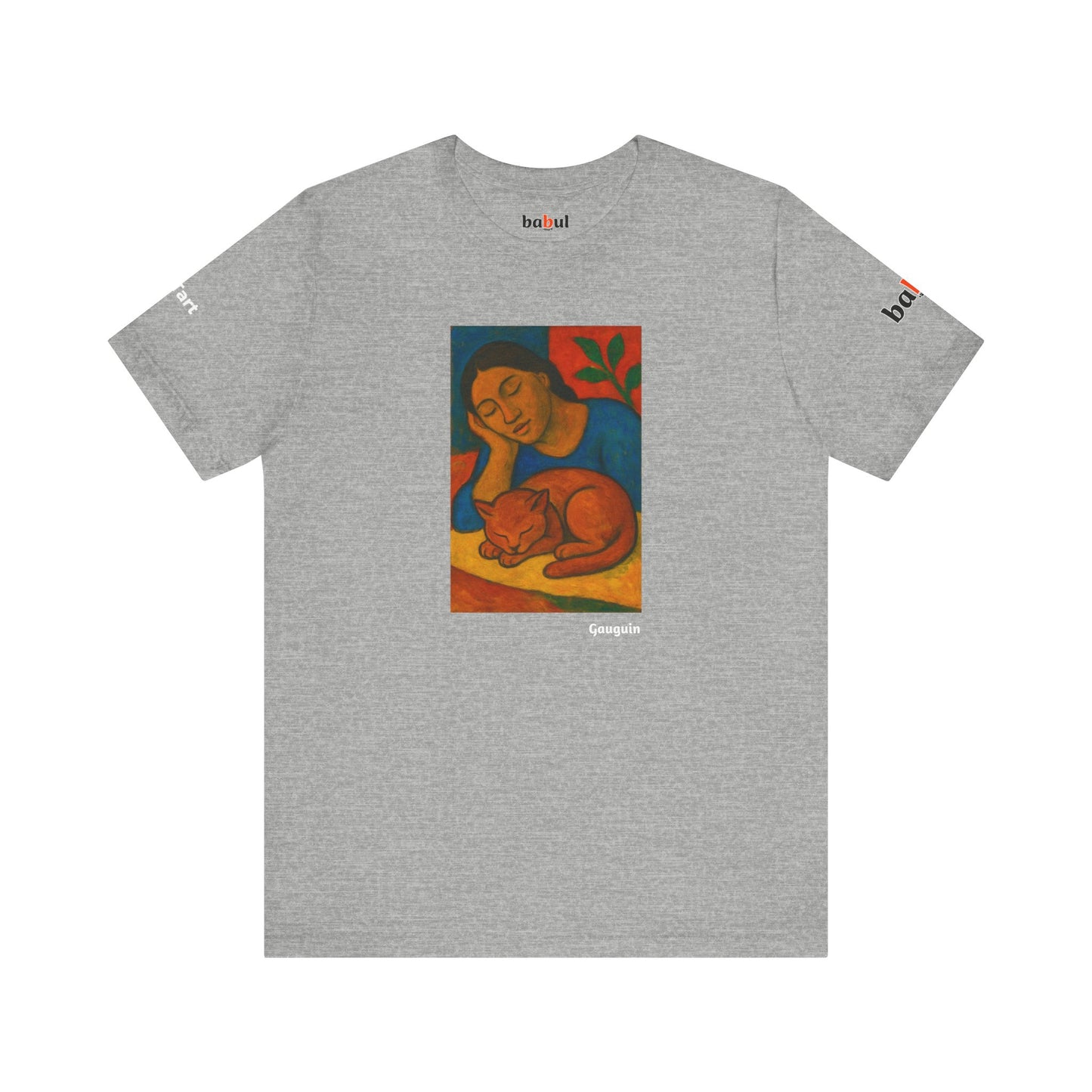 CATART Unisex Jersey Cat T-Shirt - GAUGUIN - Iconic Painting Reimagined with Cats