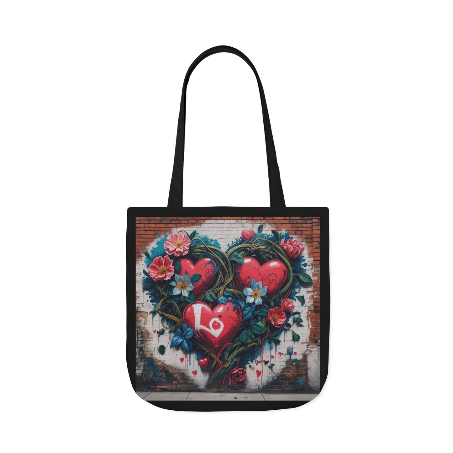 Artistic Surge - Eco-Friendly Canvas Tote Bag - LOVE HEARTS