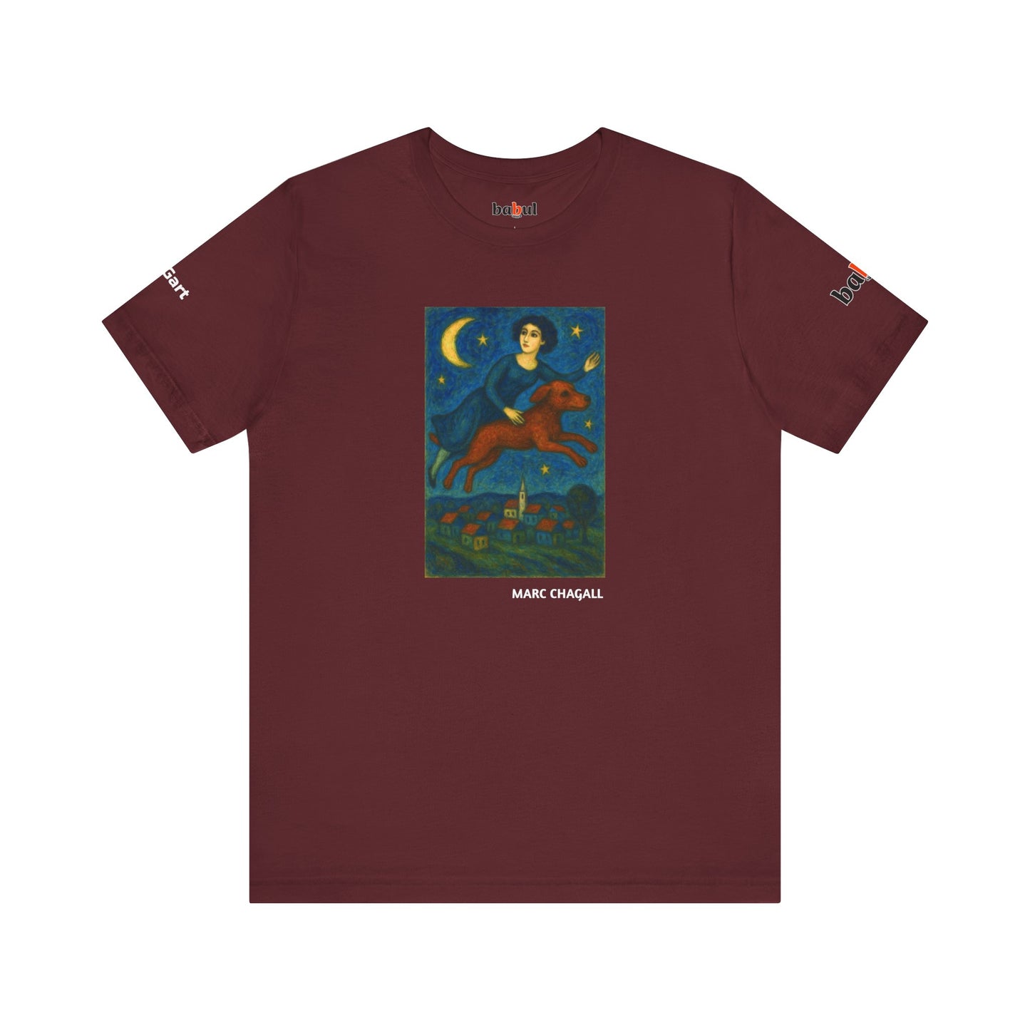DOGART Unisex Jersey Dog T-Shirt - MARC CHAGALL - Iconic Painting Reimagined with Dogs