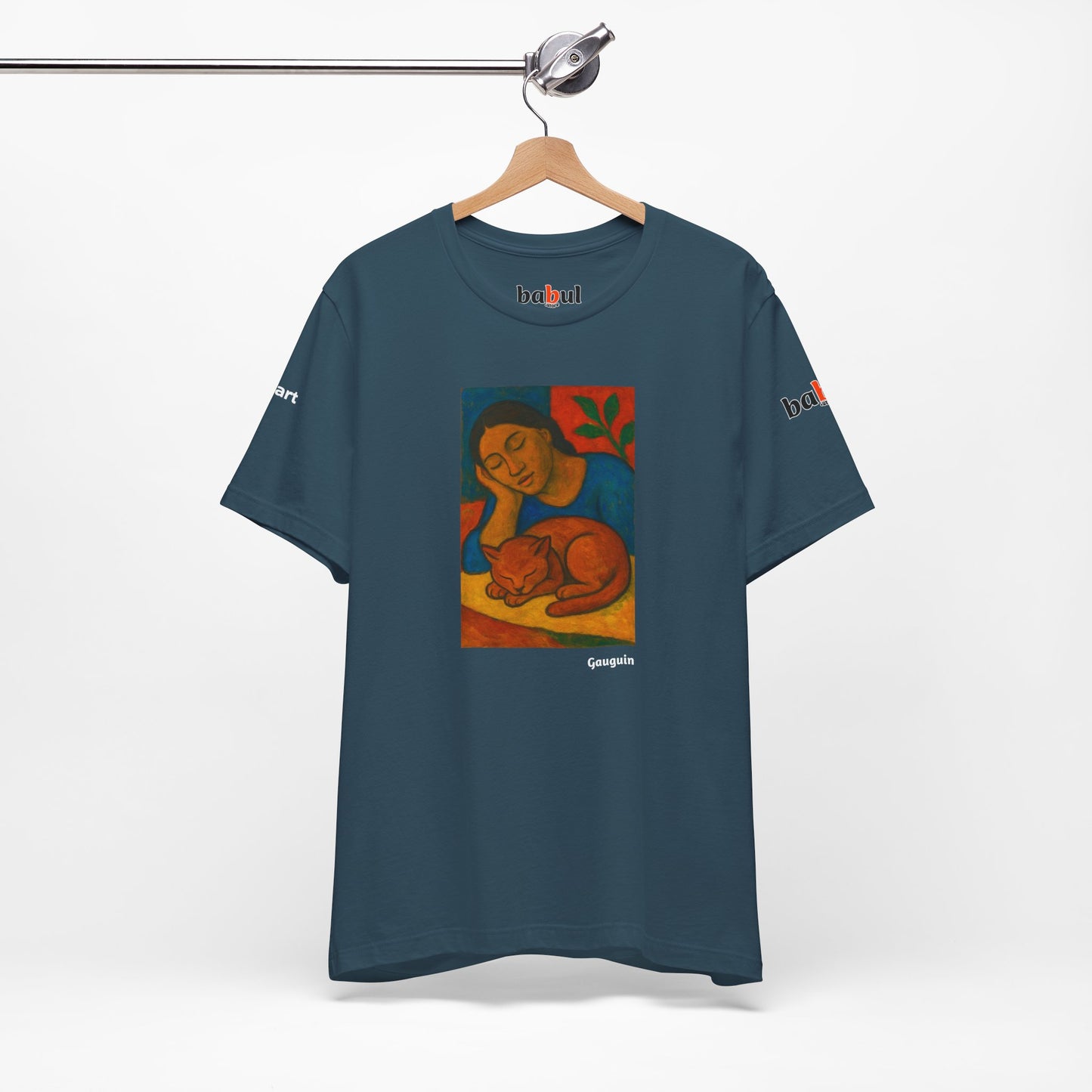 CATART Unisex Jersey Cat T-Shirt - GAUGUIN - Iconic Painting Reimagined with Cats
