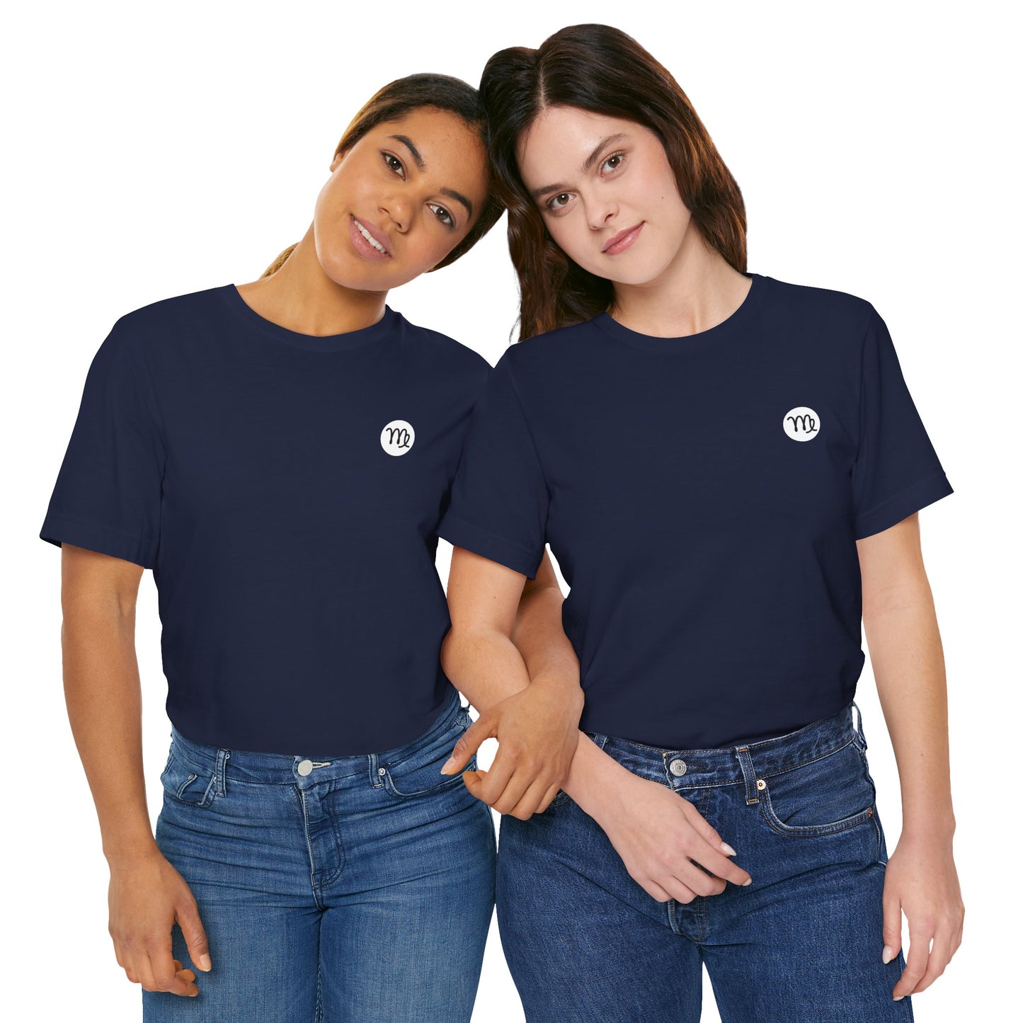 Virgo - Gothic Zodiac T-Shirt. Blue graphic on the back. Zodiac in the Shadows