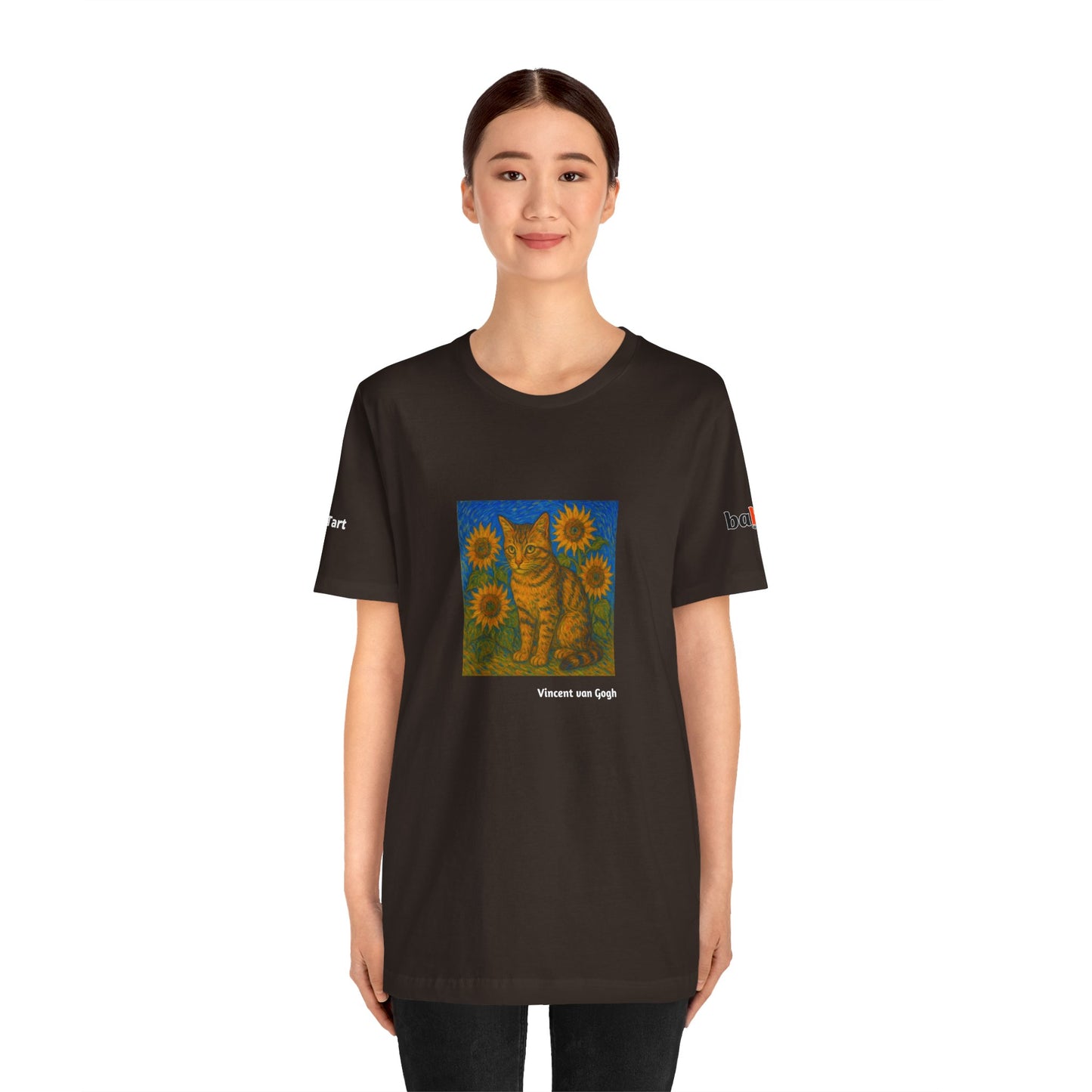 CATART Unisex Jersey Cat T-Shirt - Vincent van Gogh - Iconic Painting Reimagined with Cats