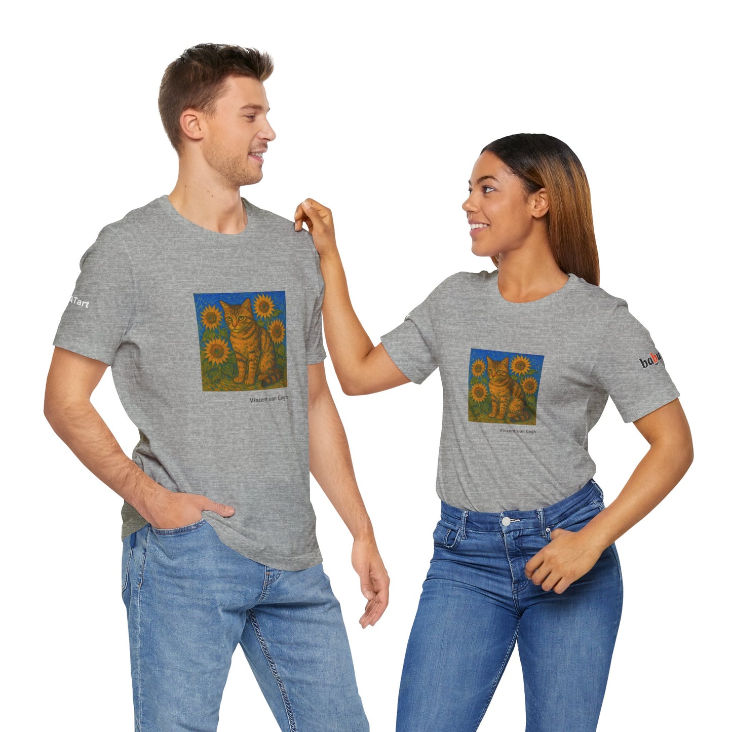 CATART Unisex Jersey Cat T-Shirt - Vincent van Gogh - Iconic Painting Reimagined with Cats