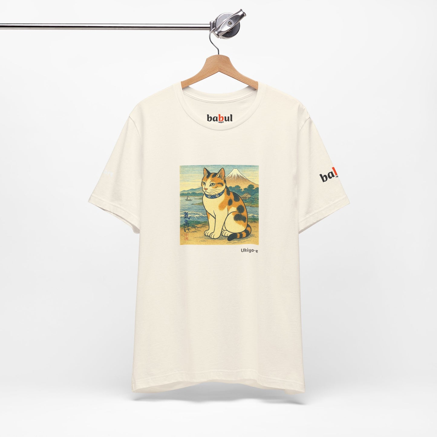 CATART Unisex Jersey Cat T-Shirt - UKIYO-E Japanese art Style - Iconic Painting Reimagined with Cats