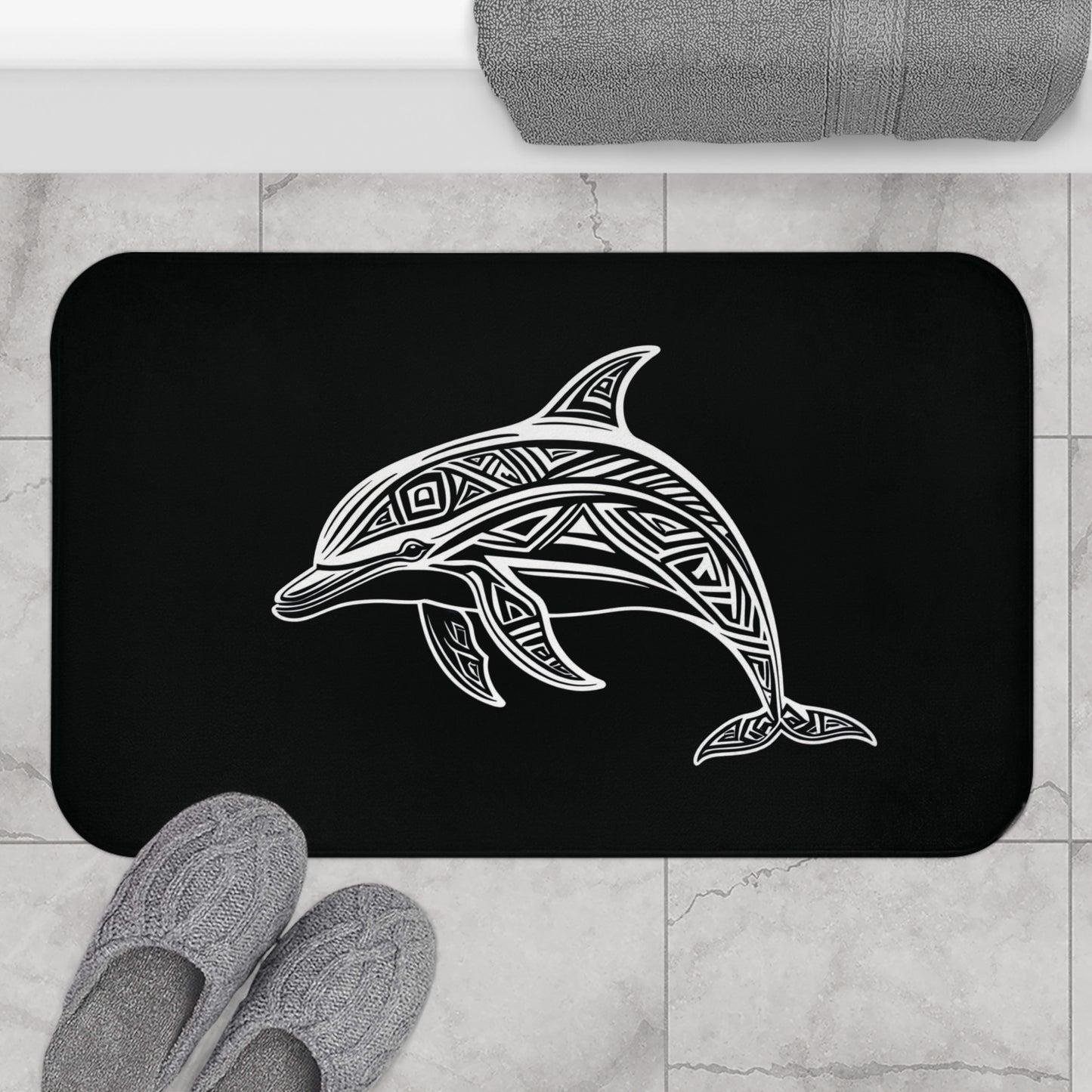 Tribal Bath Mat. Ocean Energy, Tribal Style