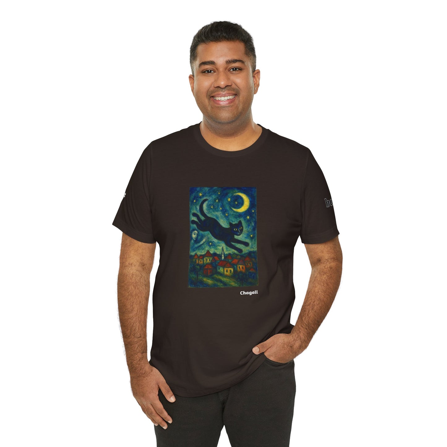 CATART Unisex Jersey Cat T-Shirt - MARC CHAGALL - Iconic Painting Reimagined with Cats
