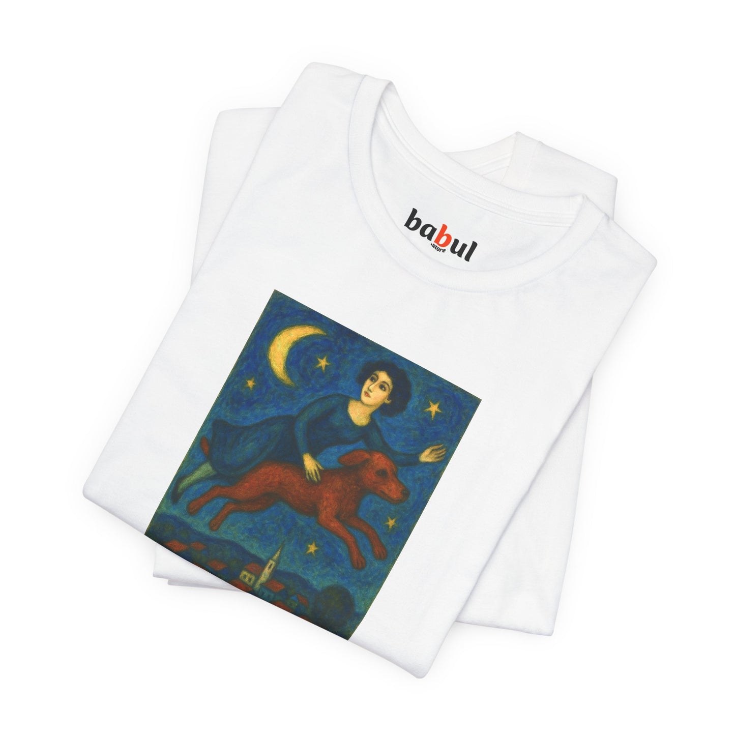 DOGART Unisex Jersey Dog T-Shirt - MARC CHAGALL - Iconic Painting Reimagined with Dogs