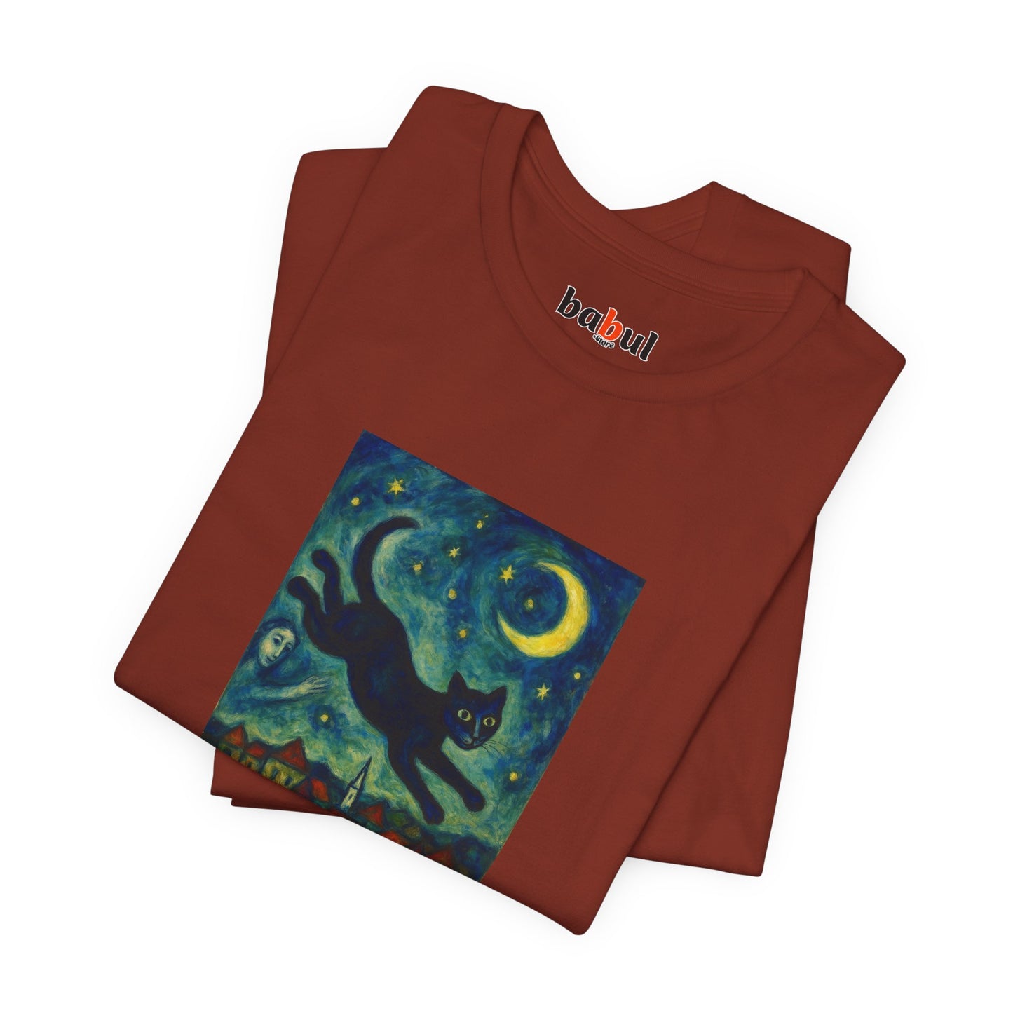 CATART Unisex Jersey Cat T-Shirt - MARC CHAGALL - Iconic Painting Reimagined with Cats