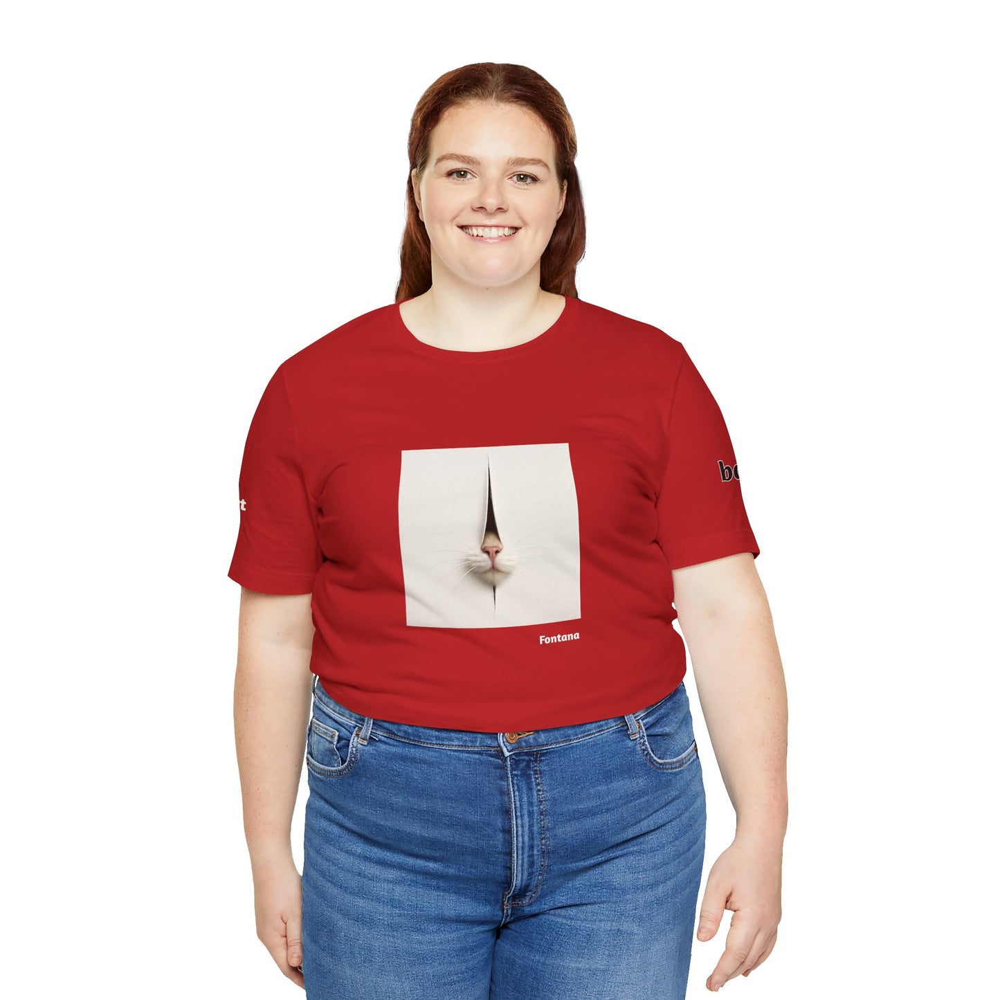 CATART Unisex Jersey Cat T-Shirt - FONTANA - Iconic Painting Reimagined with Cats
