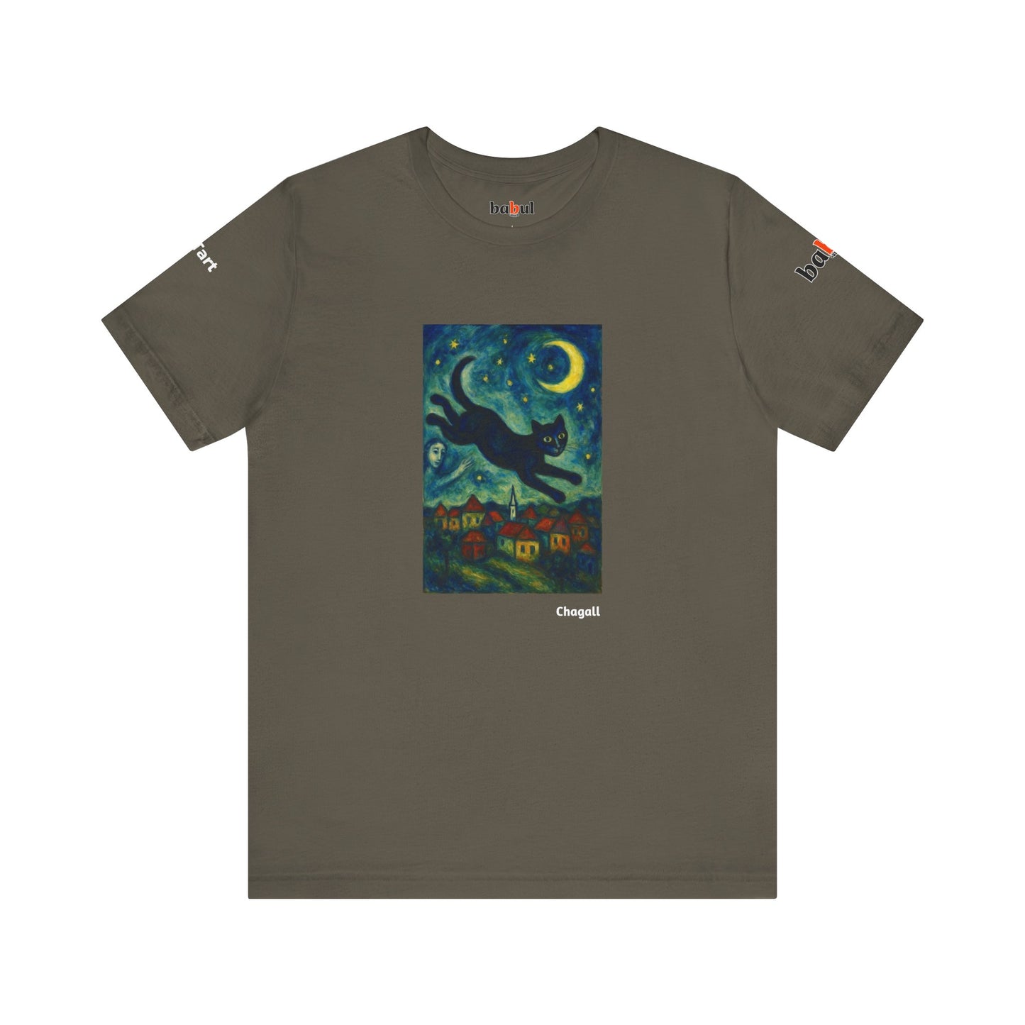 CATART Unisex Jersey Cat T-Shirt - MARC CHAGALL - Iconic Painting Reimagined with Cats