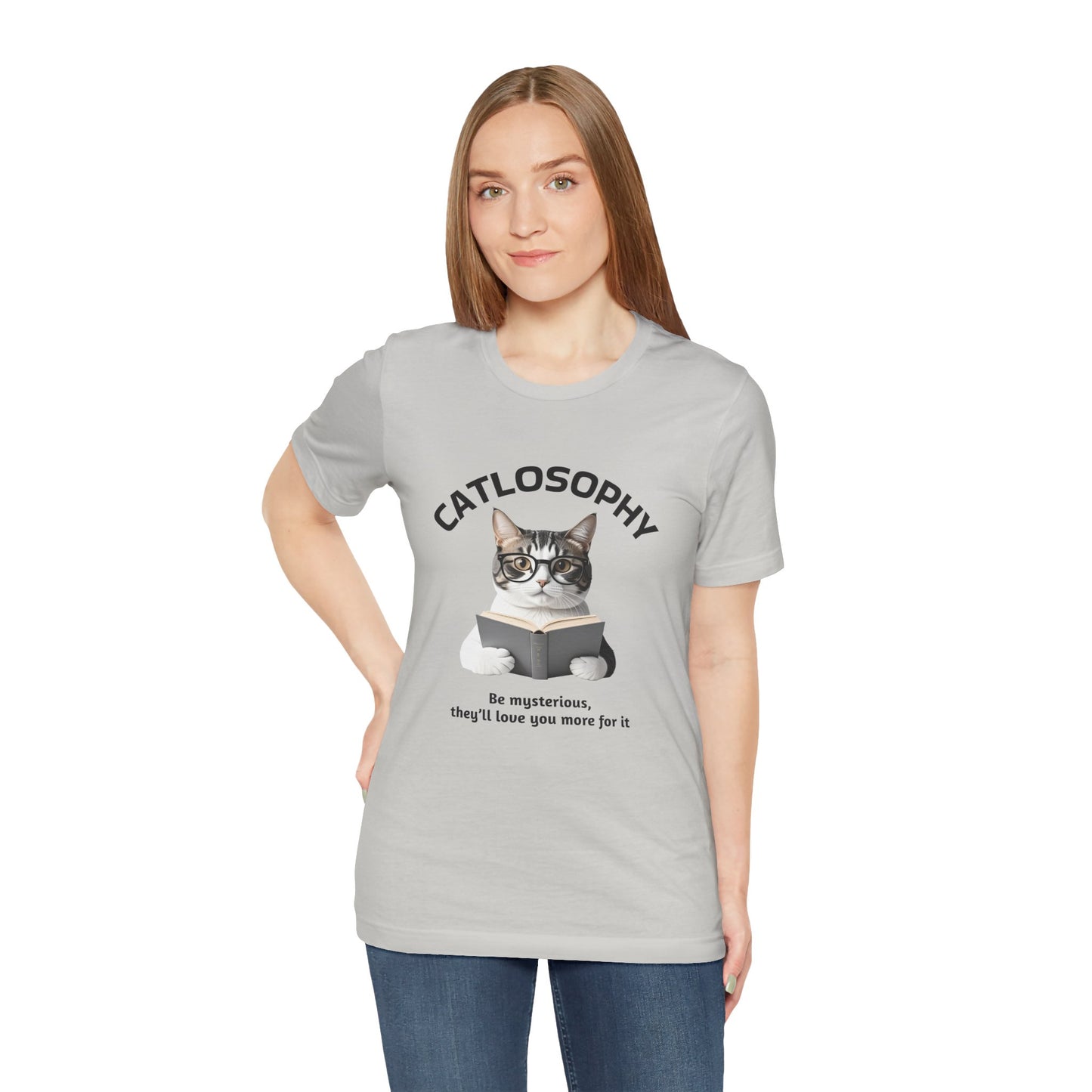 Catlosophy Unisex Jersey Short Sleeve Tee – "Be mysterious" Design