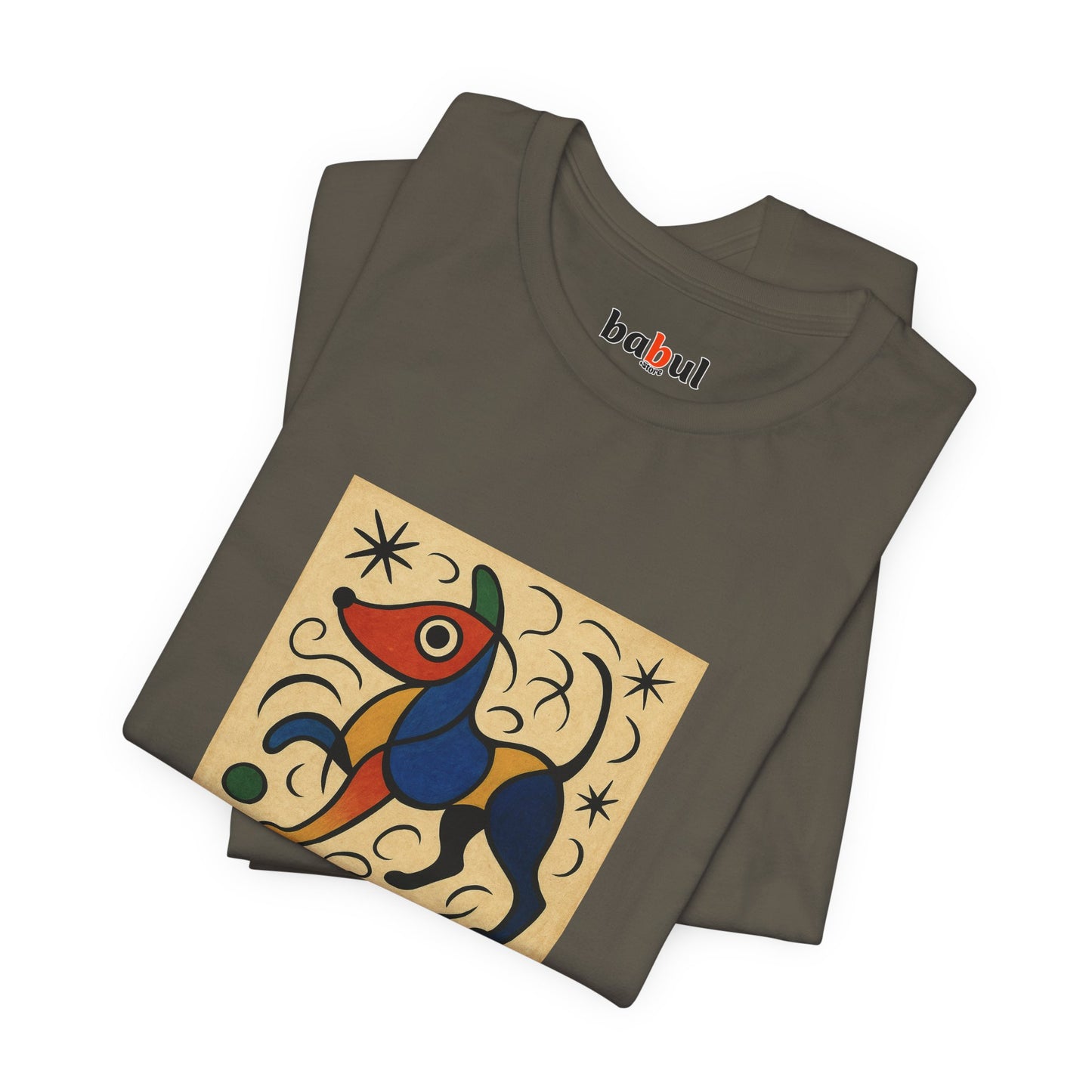 DOGART Unisex Jersey Dog T-Shirt - MIRO - Iconic Painting Reimagined with Dogs