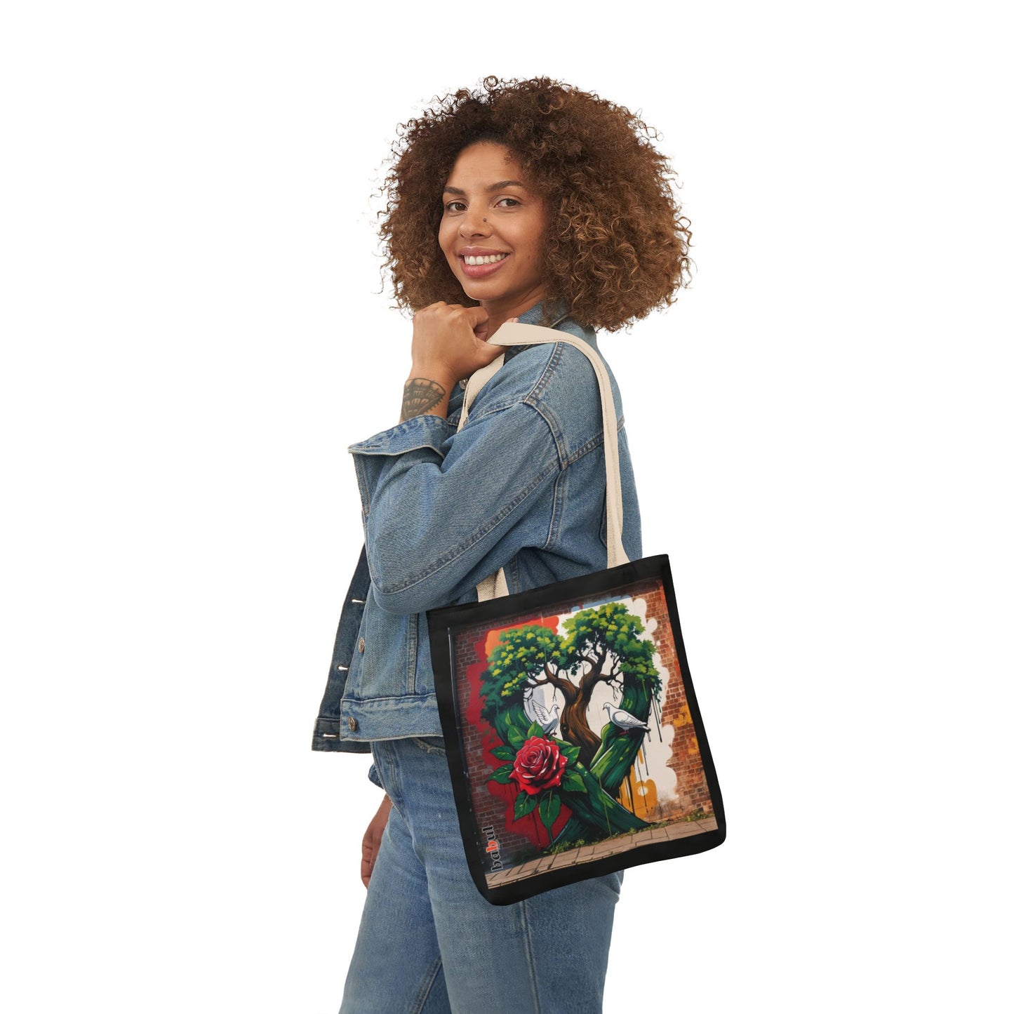 Artistic Surge - Eco-Friendly Canvas Tote Bag - HEART WITH ROSE