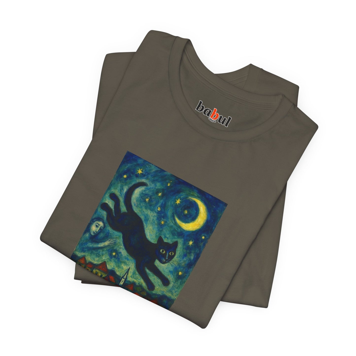 CATART Unisex Jersey Cat T-Shirt - MARC CHAGALL - Iconic Painting Reimagined with Cats