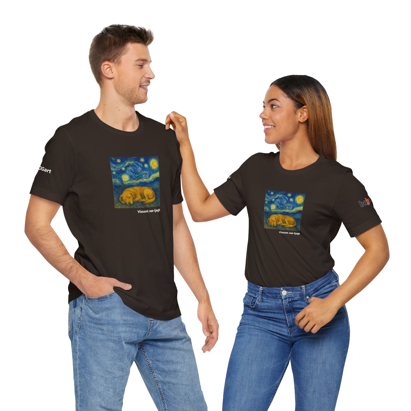 DOGART Unisex Jersey Dog T-Shirt - VAN GOGH - Iconic Painting Reimagined with Dogs
