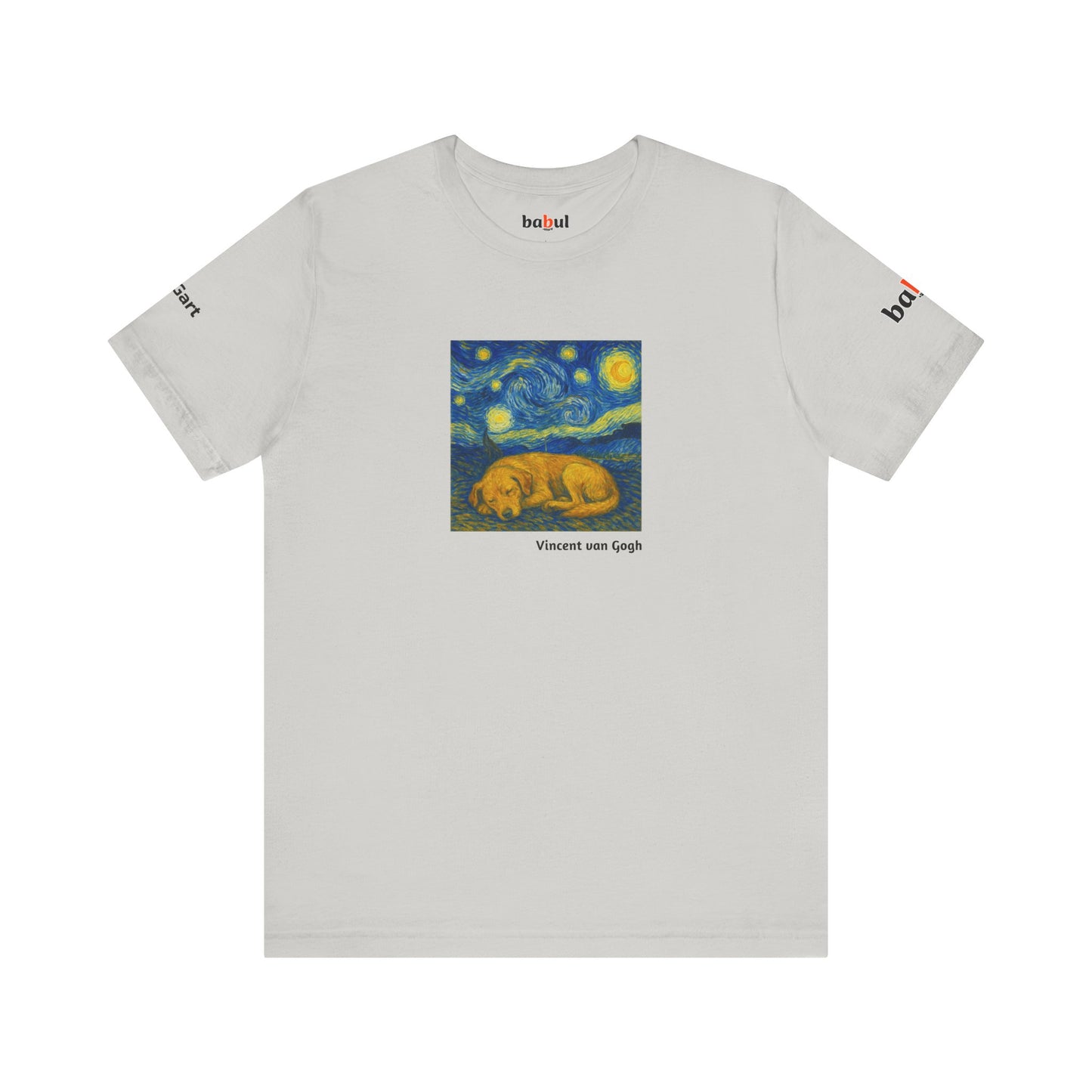 DOGART Unisex Jersey Dog T-Shirt - VAN GOGH - Iconic Painting Reimagined with Dogs