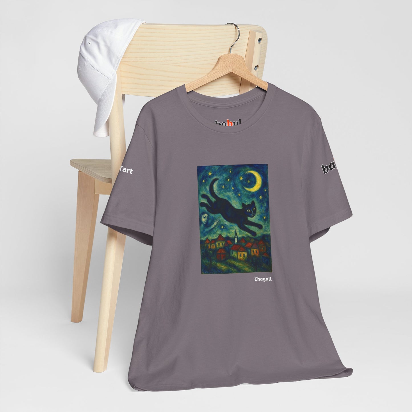 CATART Unisex Jersey Cat T-Shirt - MARC CHAGALL - Iconic Painting Reimagined with Cats