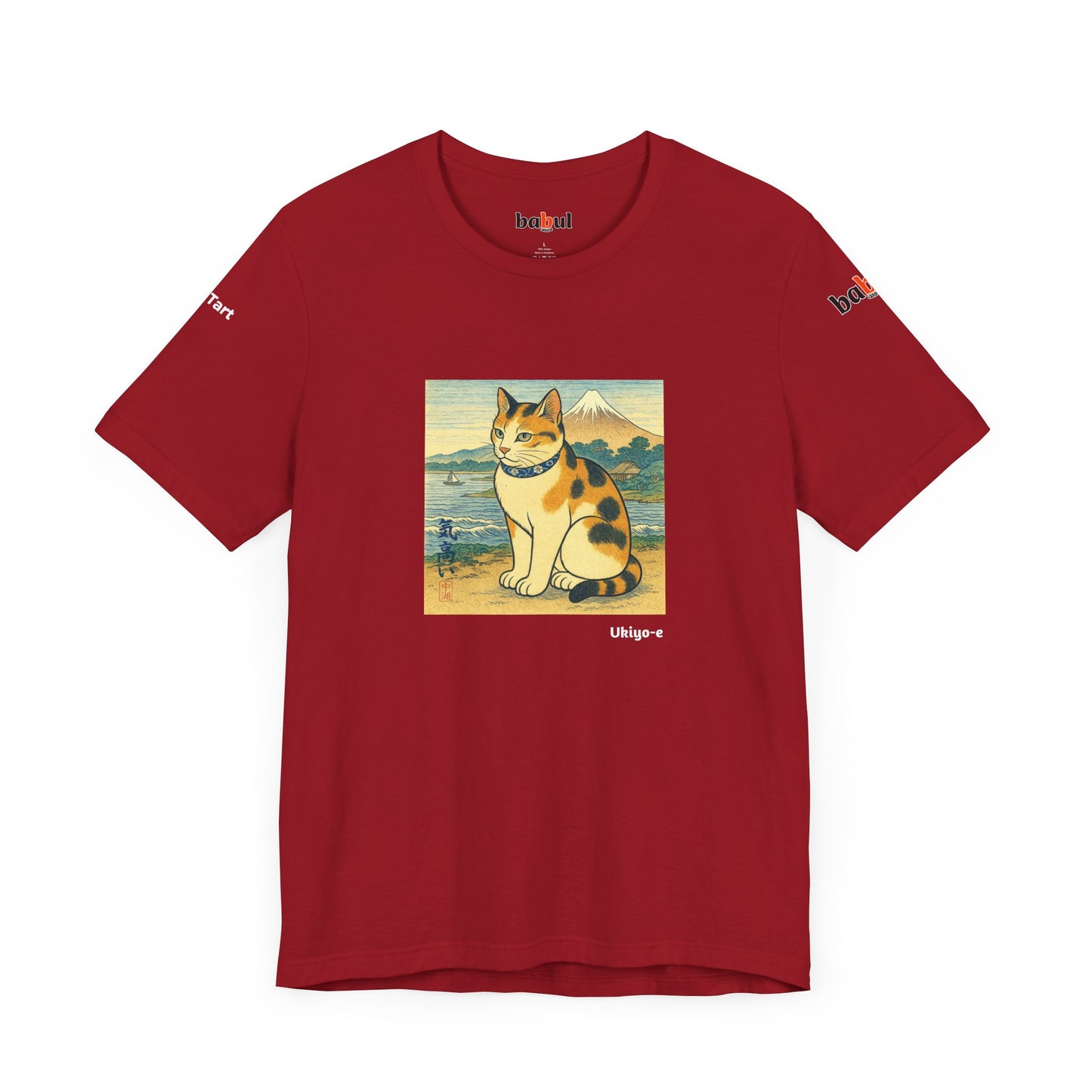 CATART Unisex Jersey Cat T-Shirt - UKIYO-E Japanese art Style - Iconic Painting Reimagined with Cats