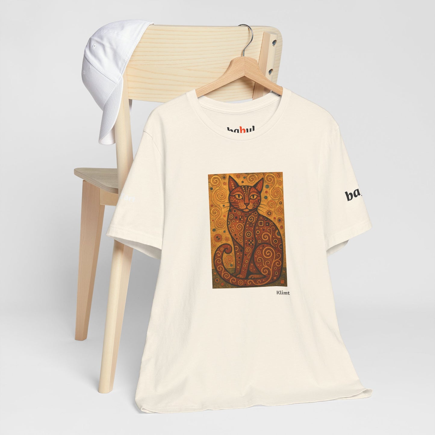 CATART Unisex Jersey Cat T-Shirt - KLIMT - Iconic Painting Reimagined with Cats
