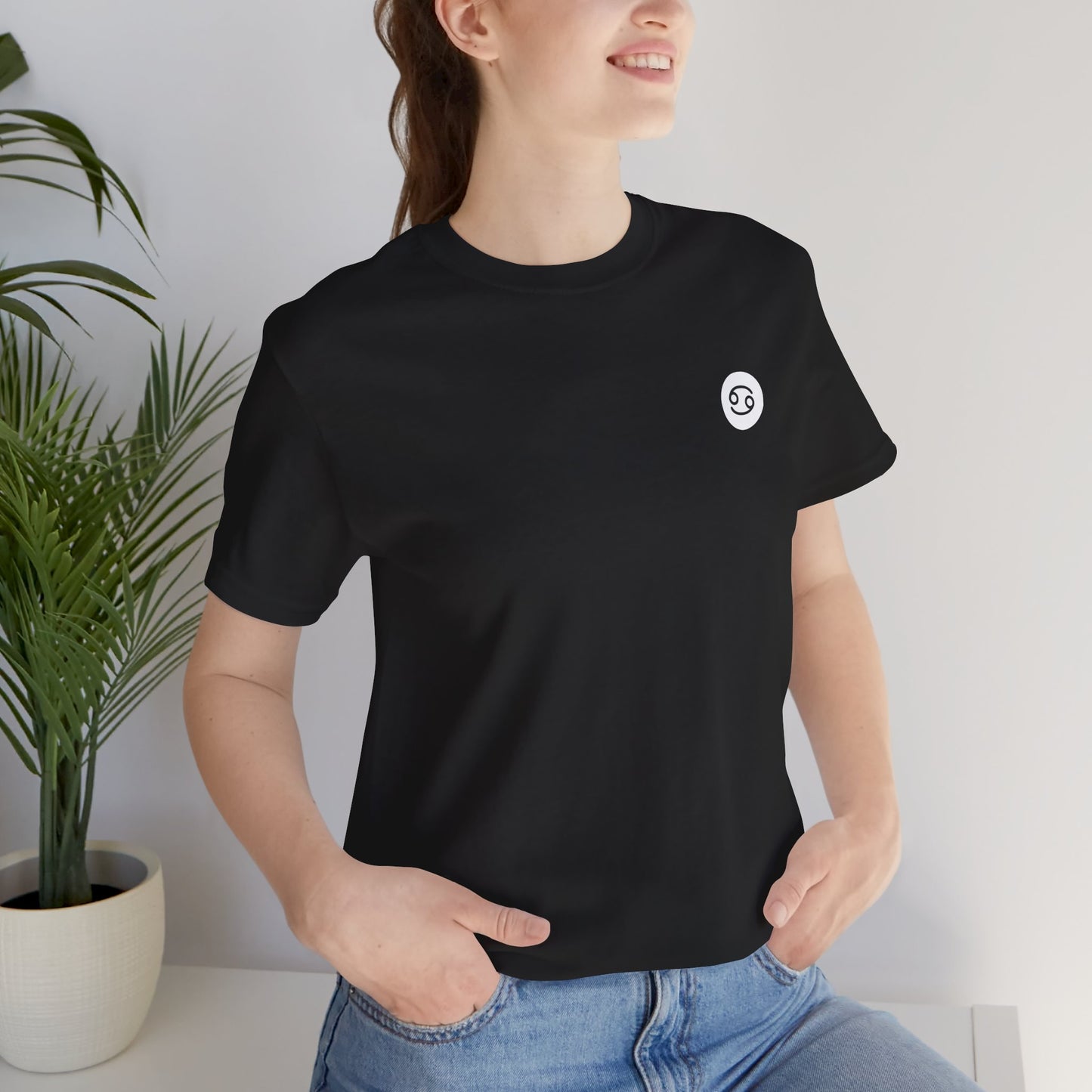 Cancer - Gothic Zodiac T-Shirt. Blue graphic on the back. Zodiac in the Shadows
