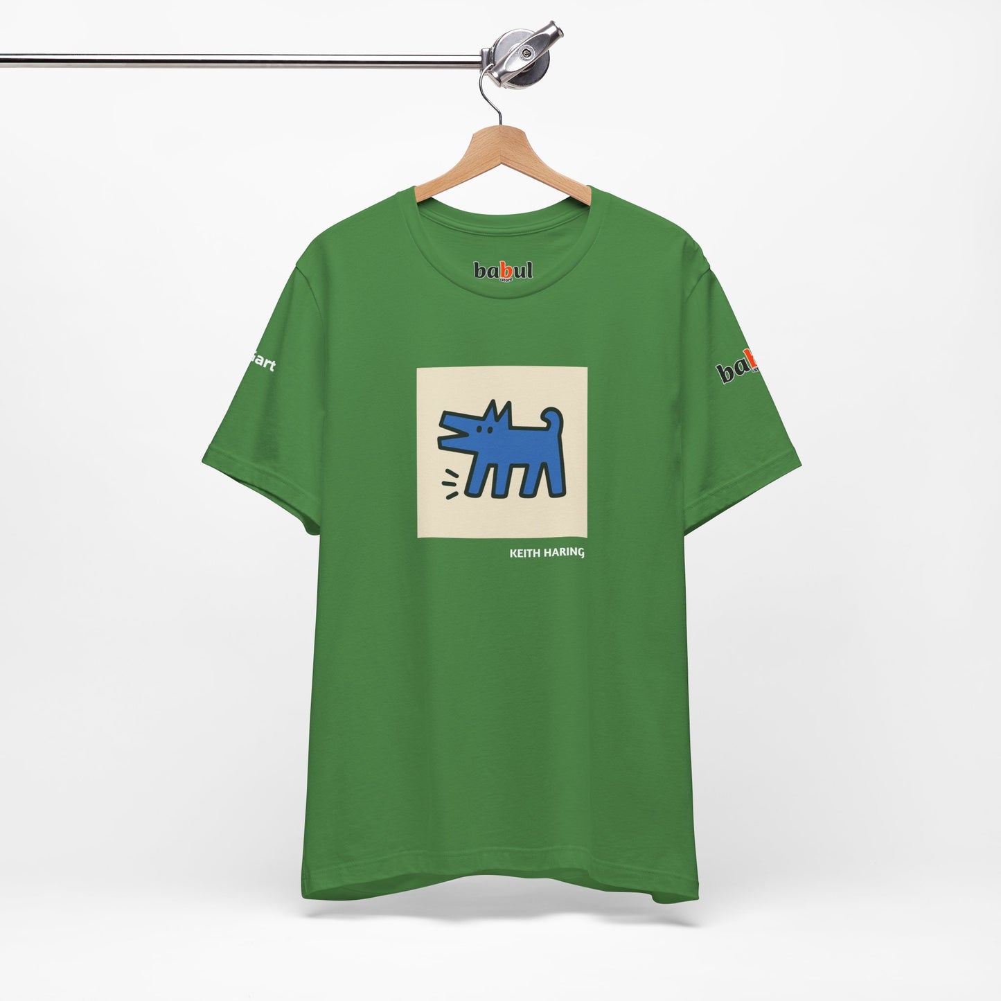DOGART Unisex Jersey Cat T-Shirt - KEITH HARING - Iconic Painting Reimagined with Dogs