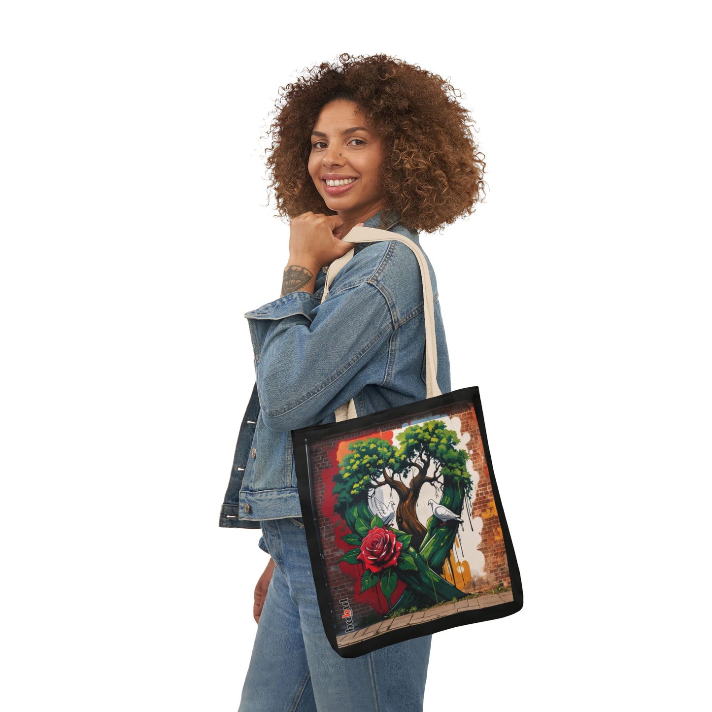 Artistic Surge - Eco-Friendly Canvas Tote Bag - HEART WITH ROSE