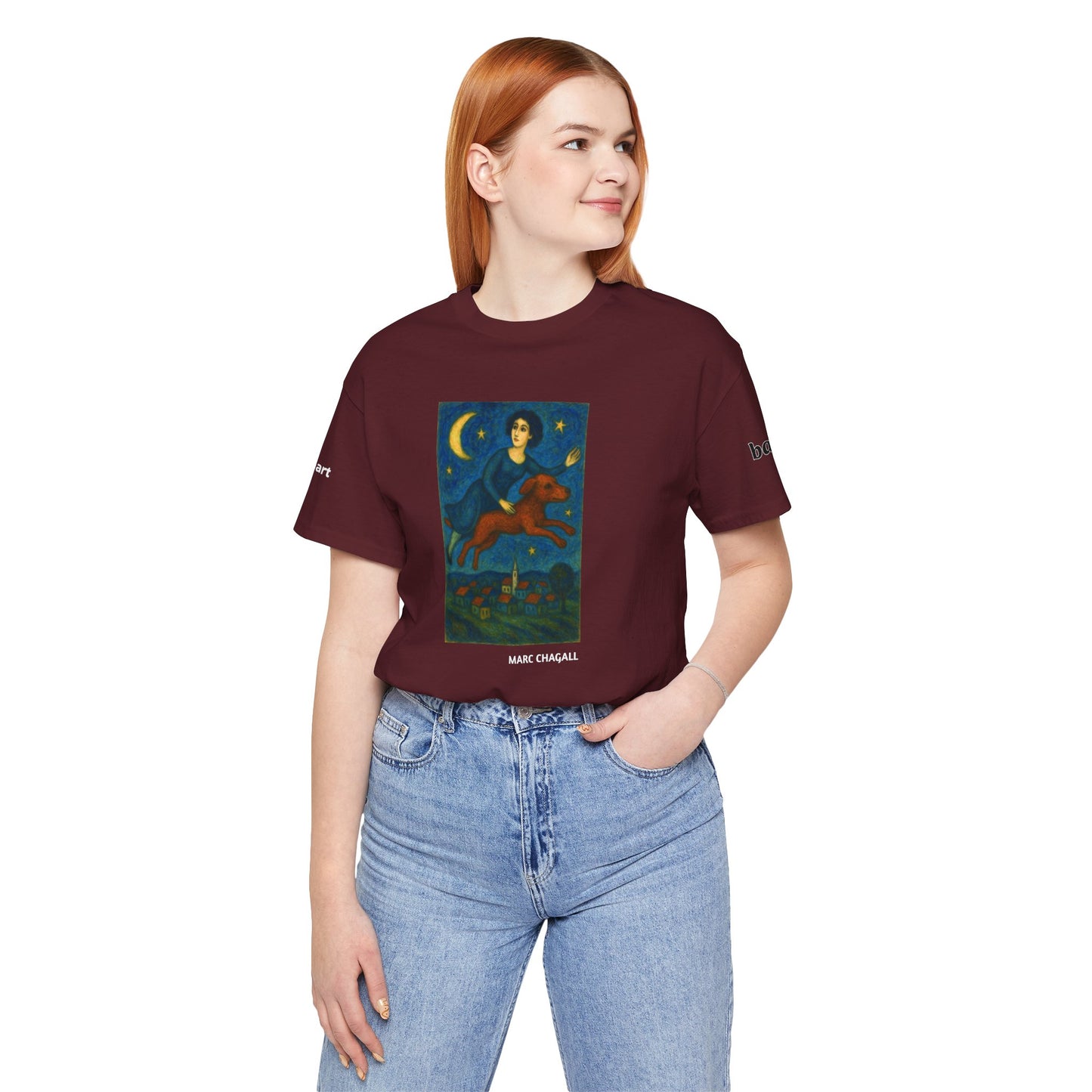DOGART Unisex Jersey Dog T-Shirt - MARC CHAGALL - Iconic Painting Reimagined with Dogs