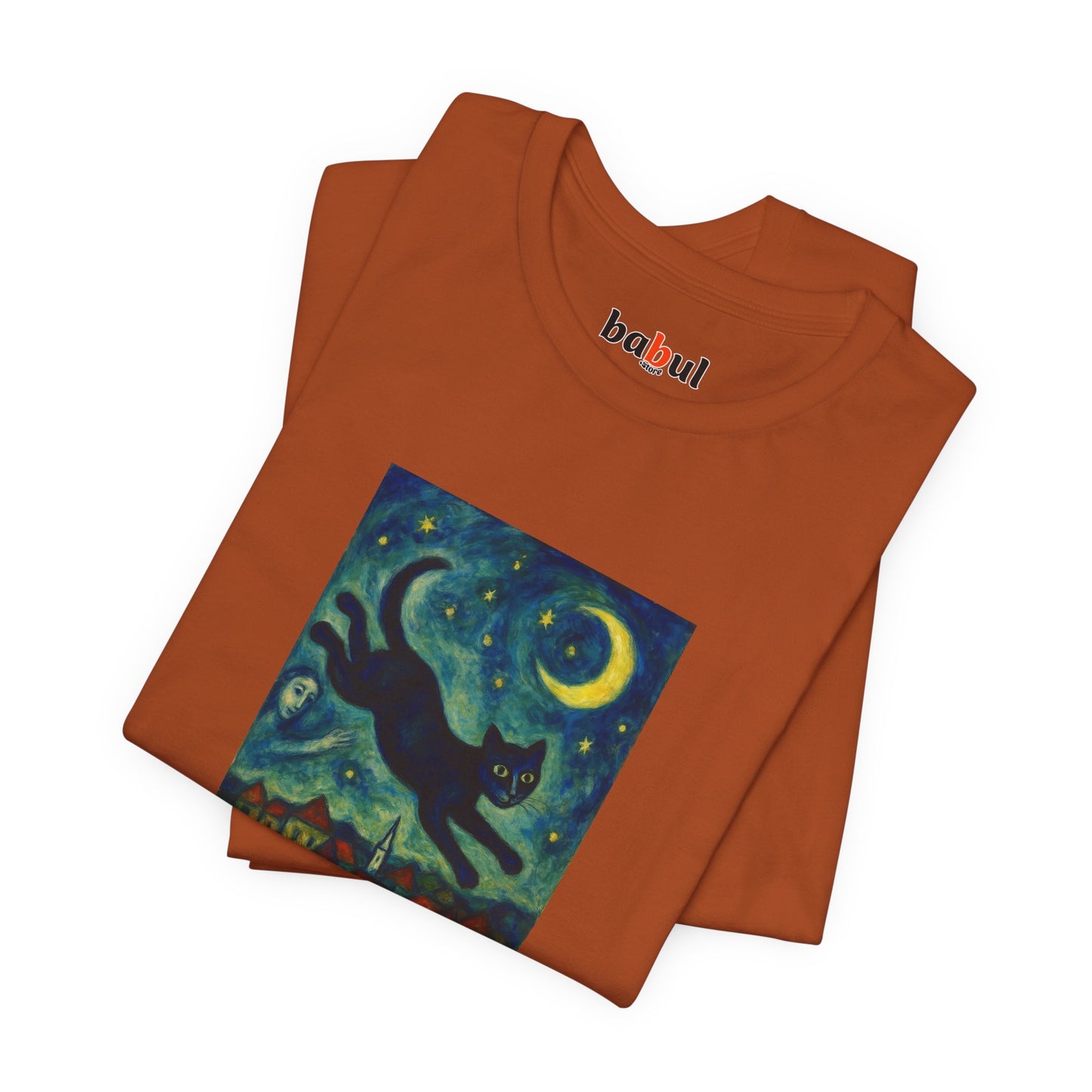 CATART Unisex Jersey Cat T-Shirt - MARC CHAGALL - Iconic Painting Reimagined with Cats