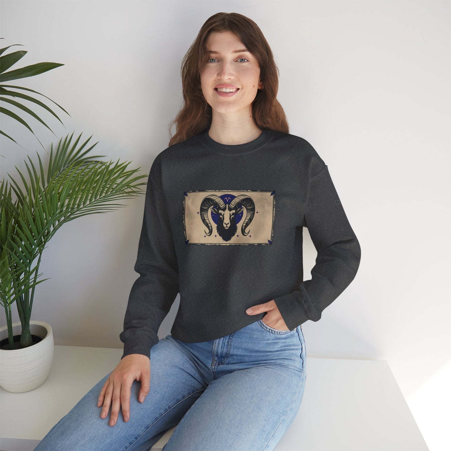 Aries - Gothic Zodiac Blue Sweatshirt