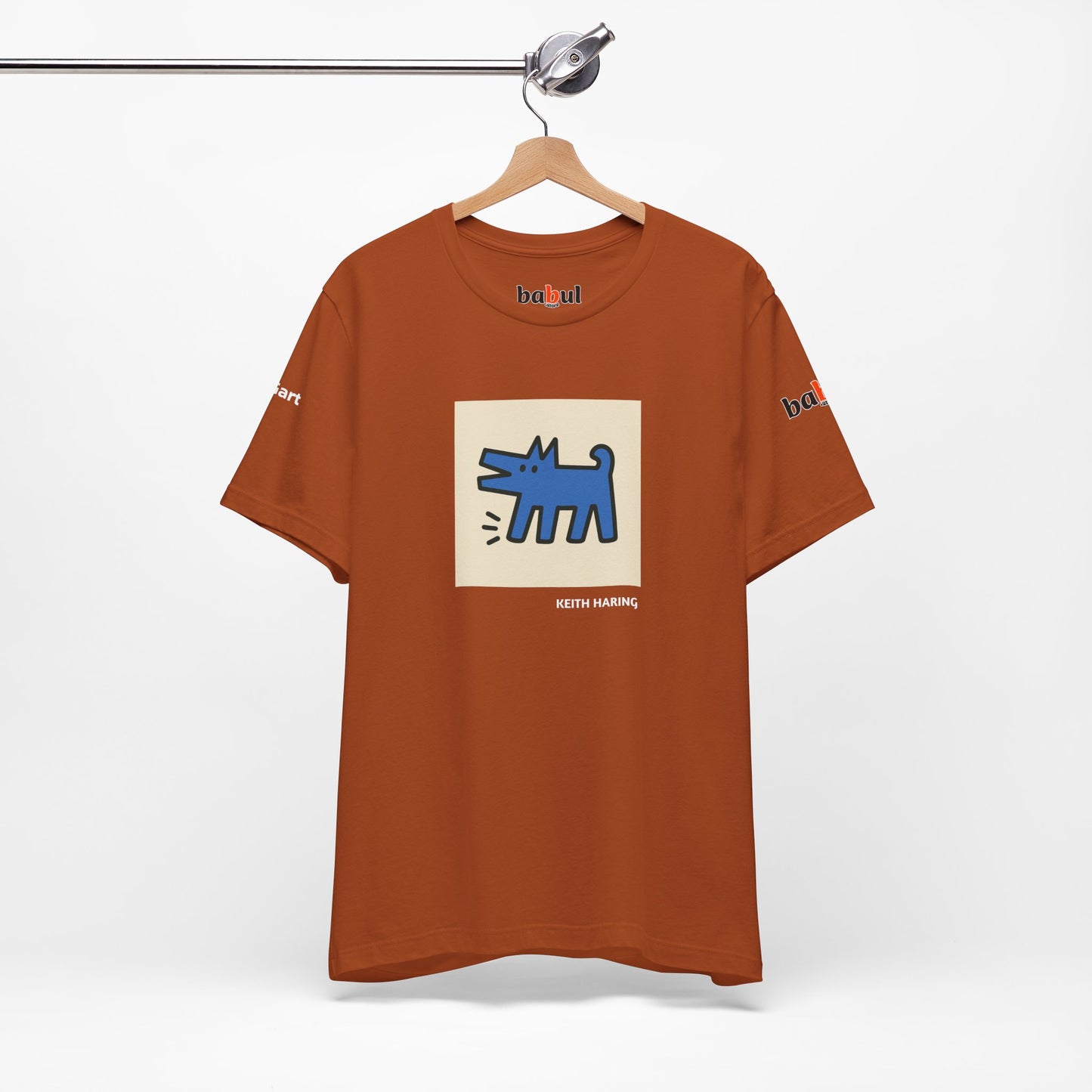 DOGART Unisex Jersey Cat T-Shirt - KEITH HARING - Iconic Painting Reimagined with Dogs