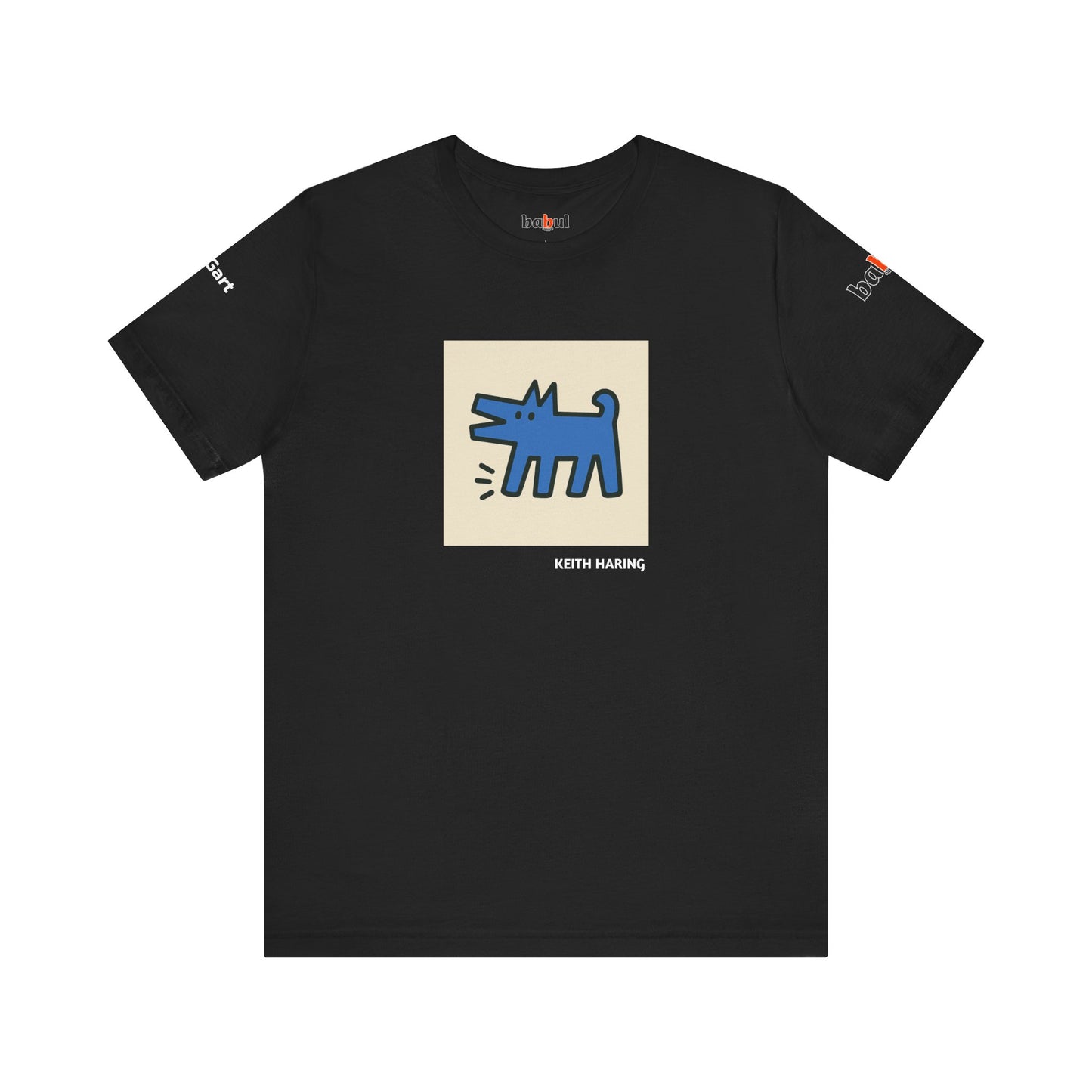 DOGART Unisex Jersey Cat T-Shirt - KEITH HARING - Iconic Painting Reimagined with Dogs