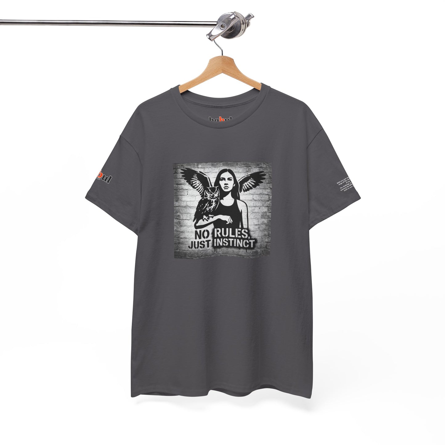 Rebel Graphic Tee - Unisex Heavy Cotton T-Shirt for the Wild at Heart. Rebel Tees, Born to Be Worn - NO RULES, JUST INSTINCT