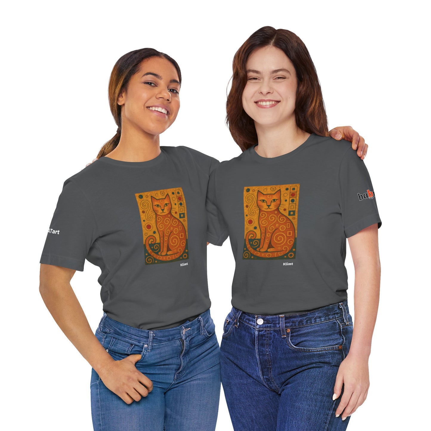 CATART Unisex Jersey Cat T-Shirt - KLIMT - Iconic Painting Reimagined with Cats