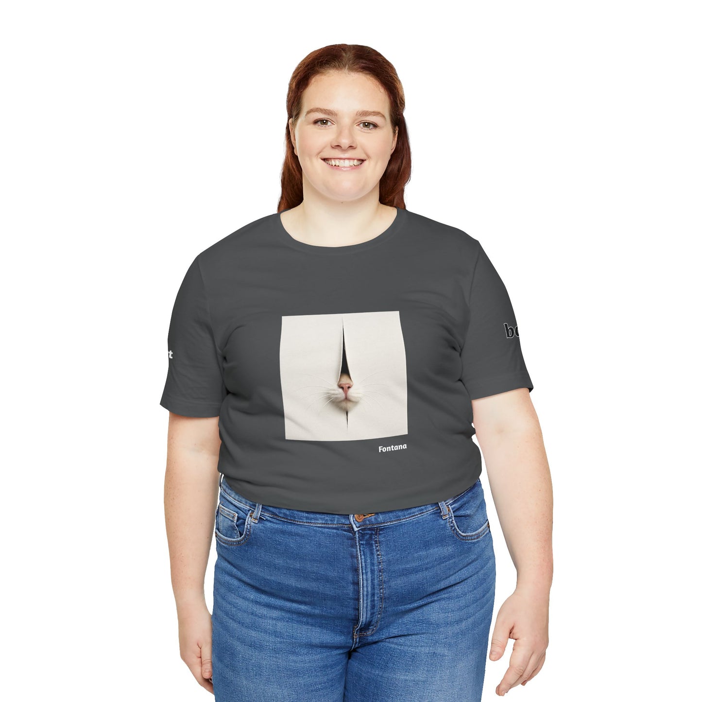 CATART Unisex Jersey Cat T-Shirt - FONTANA - Iconic Painting Reimagined with Cats